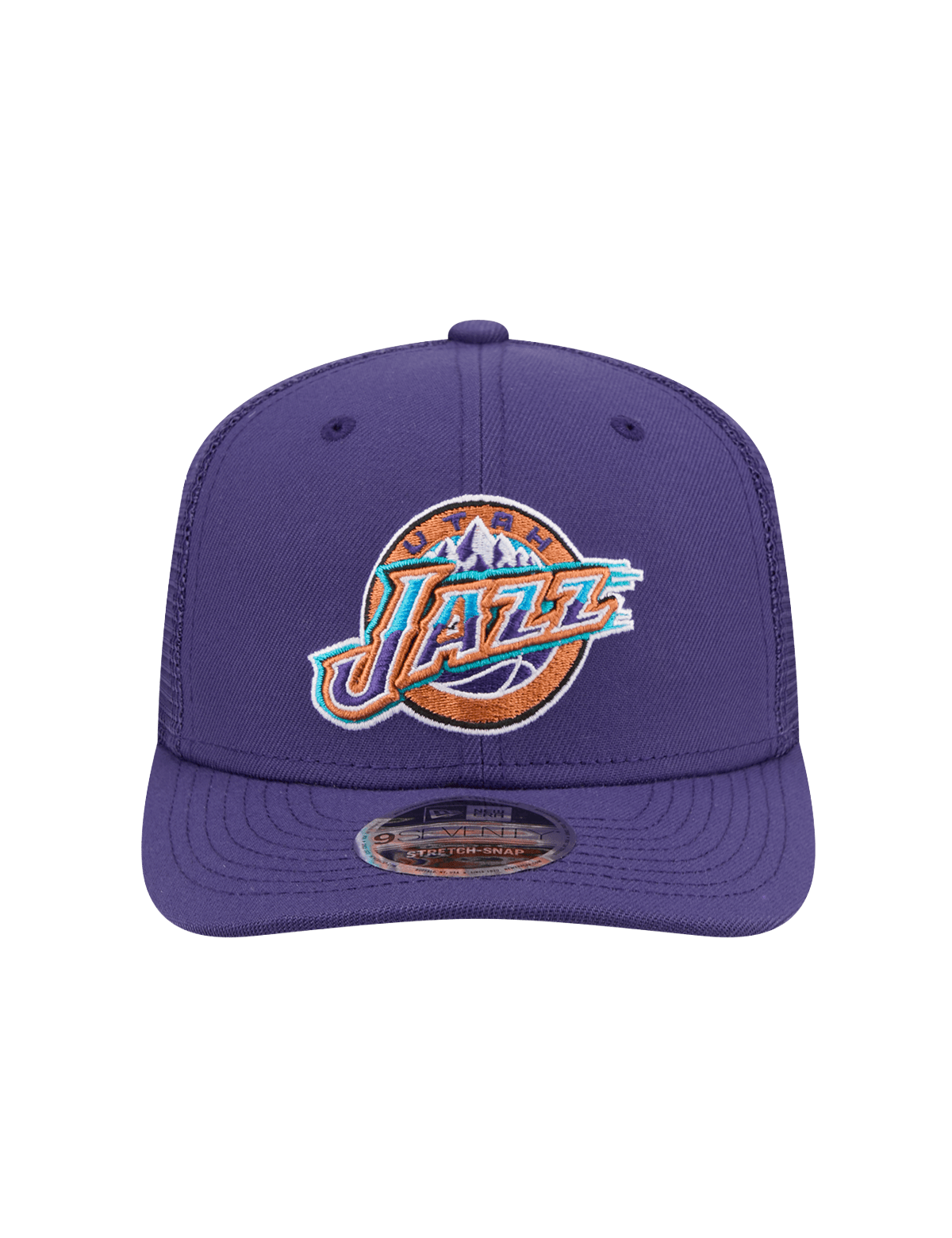 Utah Jazz New Era NBA HWC 9SEVENTY Trucker Stretch Snapback Hat - Purple