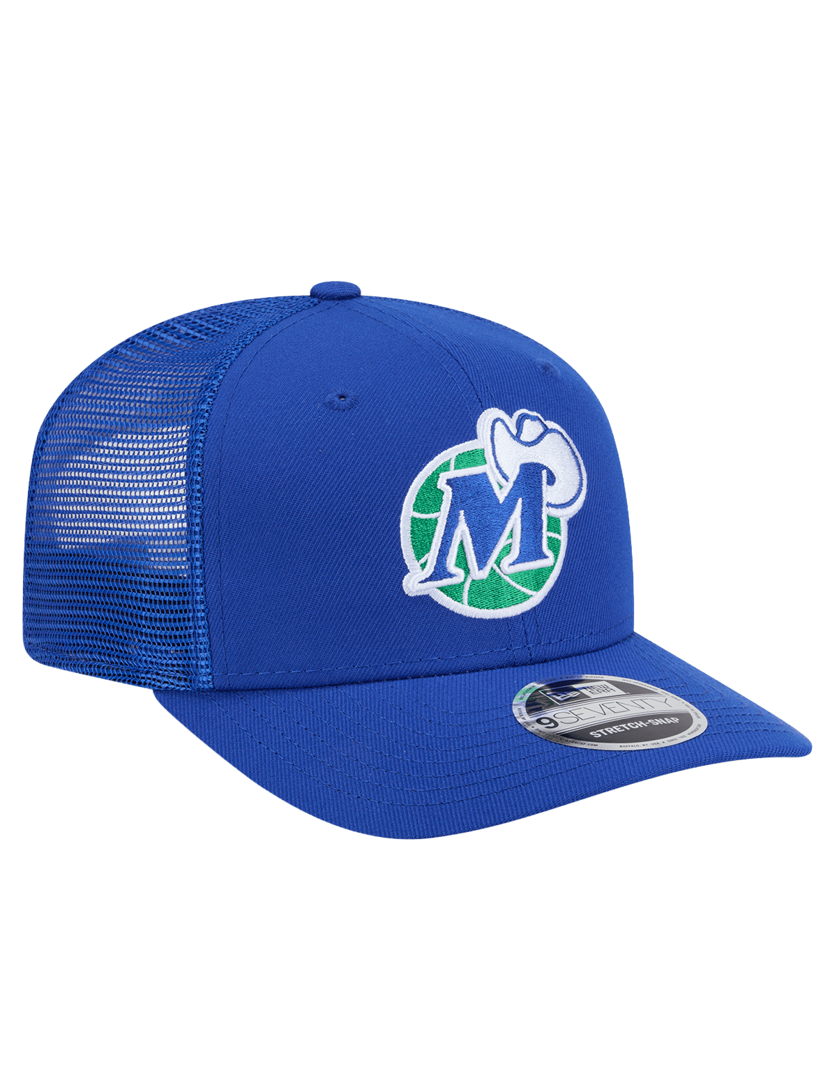 Dallas Mavericks New Era NBA HWC 9SEVENTY Trucker Stretch Snapback Hat - Blue