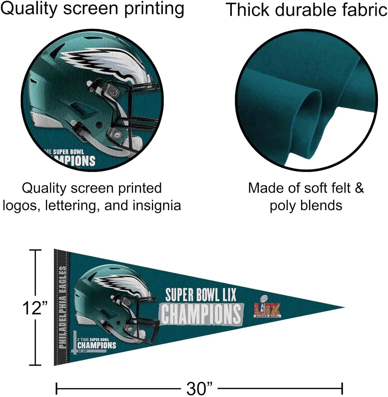 Philadelphia Eagles Wincraft NFL 25 Champs 12" x 30" Pennant
