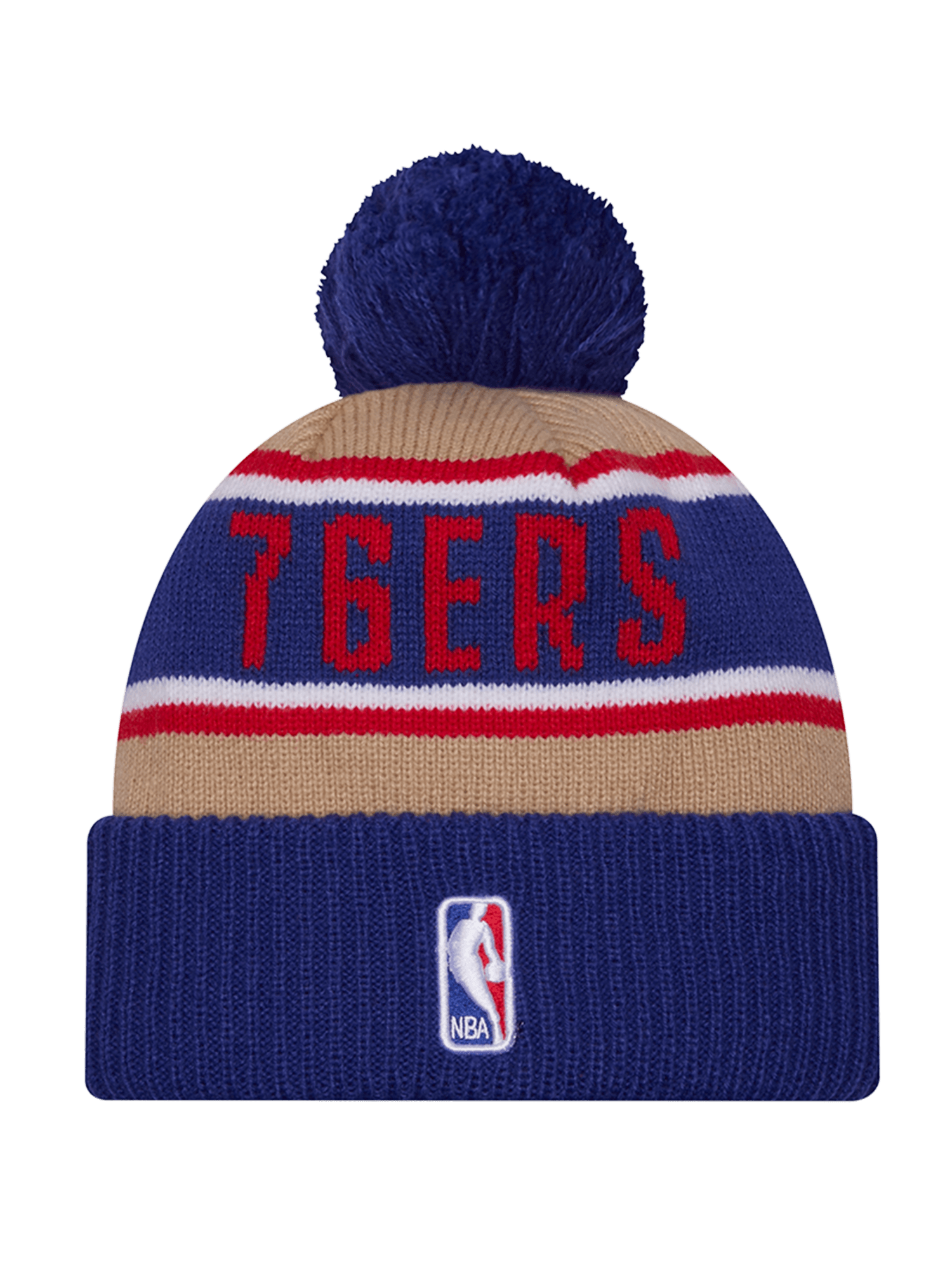 Philadelphia 76ers New Era NBA 24 Draft Knit Beanie - Tan