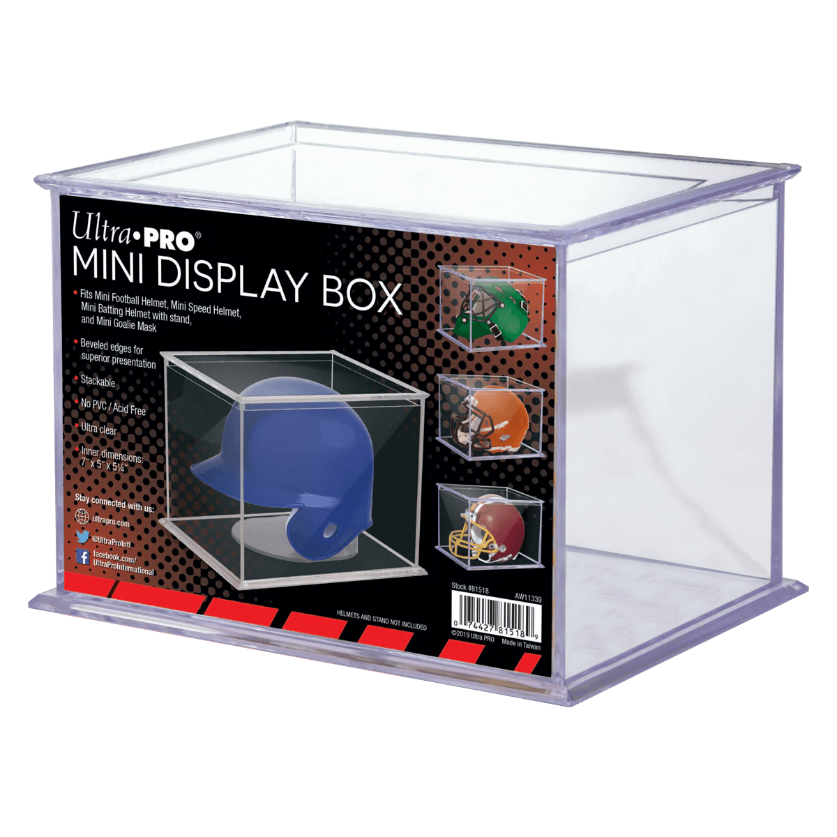 Ultra Pro Mini American Football/Baseball Helmet Display Case