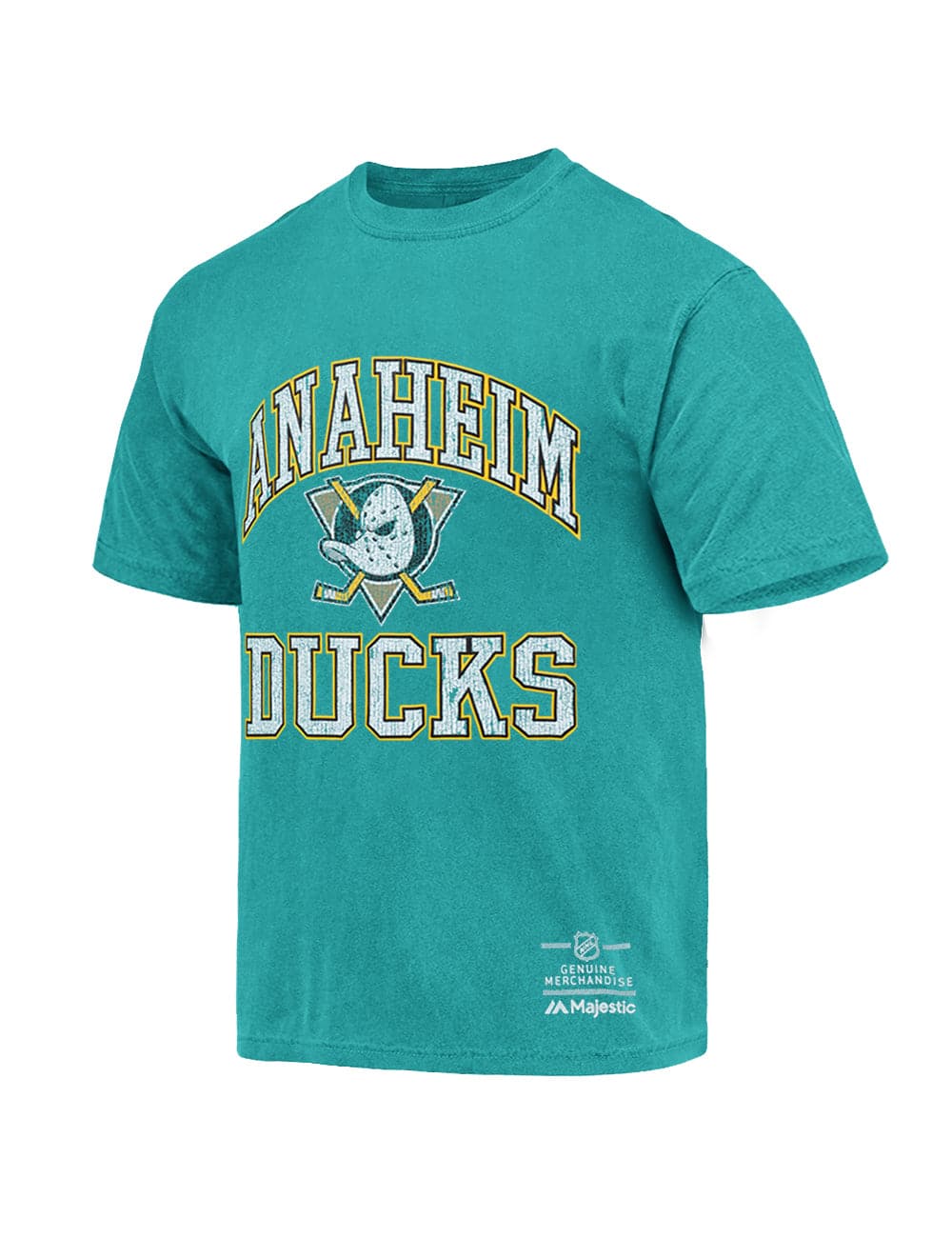 Anaheim Mighty Ducks Majestic NHL Ivy Arch Vintage T-Shirt - Faded Teal