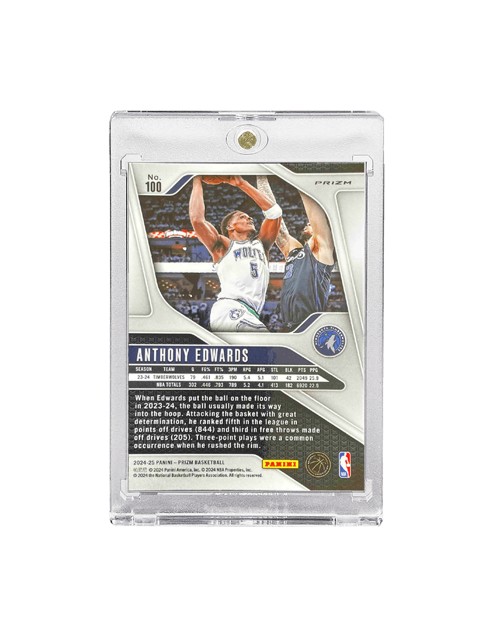 Anthony Edwards Minnesota Timberwolves Panini NBA 24-25 Prizm Silver Card