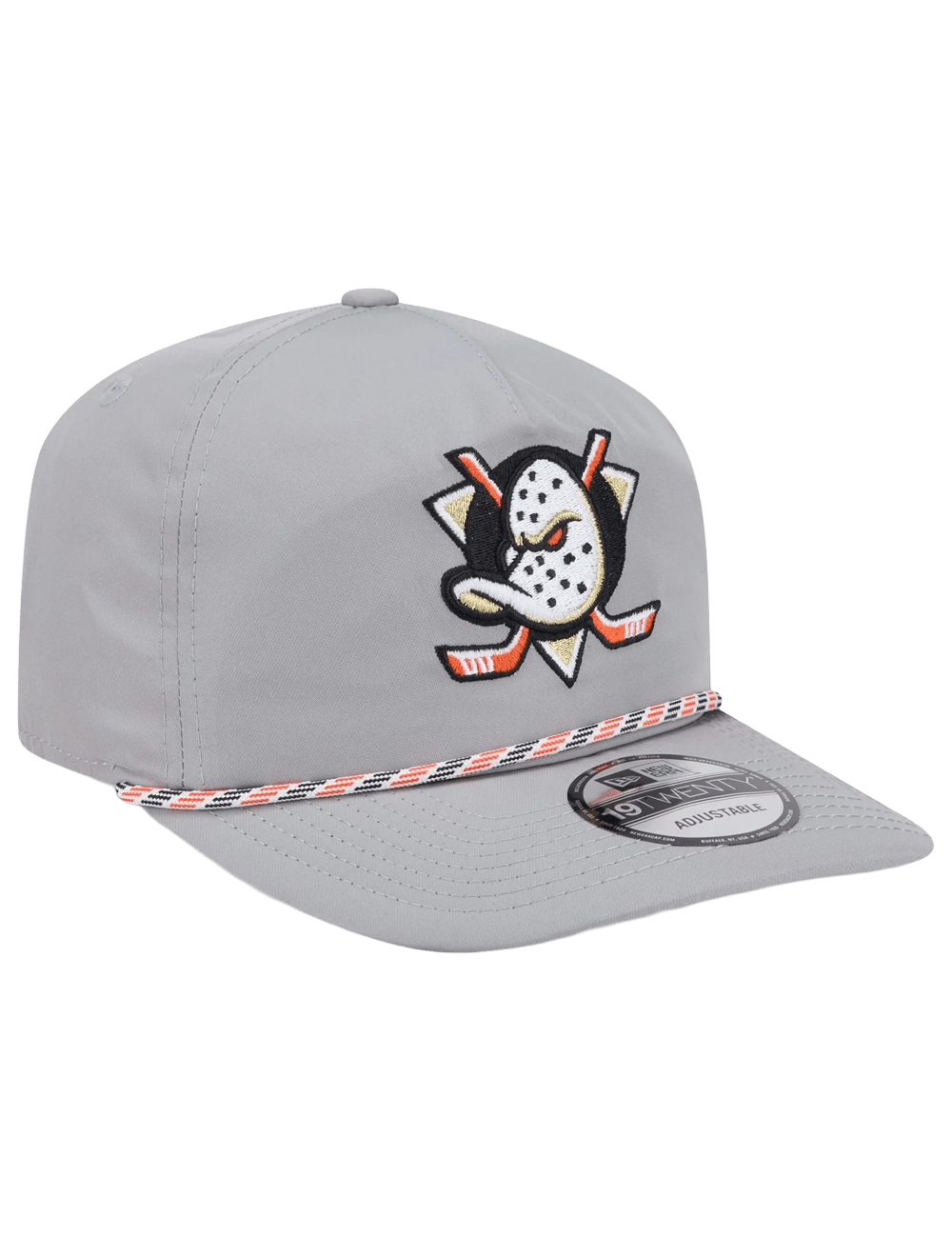 Anaheim Ducks New Era NHL Team Rope 19TWENTY Pre-Curved Snapback Hat - Grey