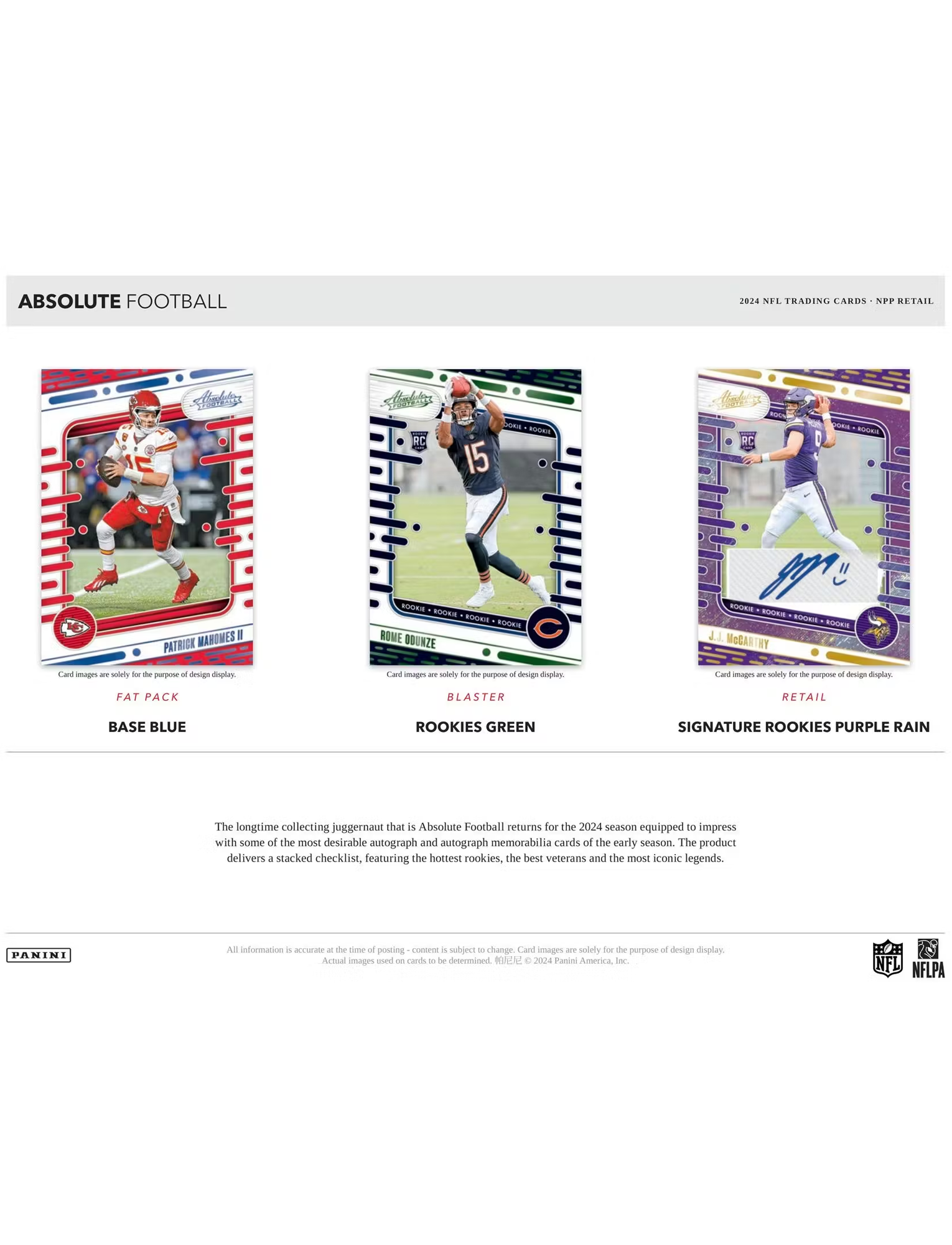 2024 Panini NFL Absolute Football Trading Card Value Fat Pack