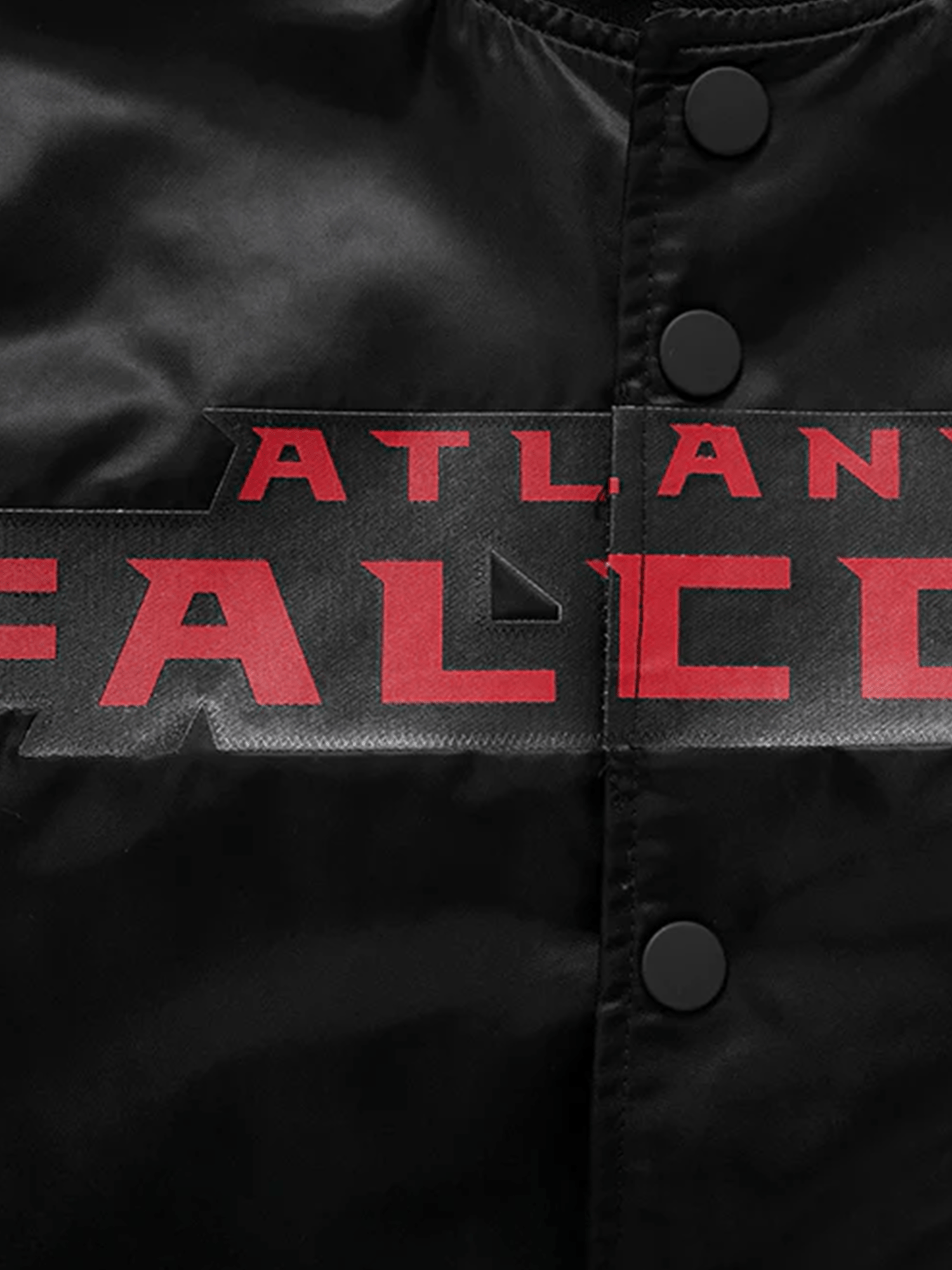 Atlanta Falcons Pro Standard NFL Team Classic Satin Button Jacket- Black