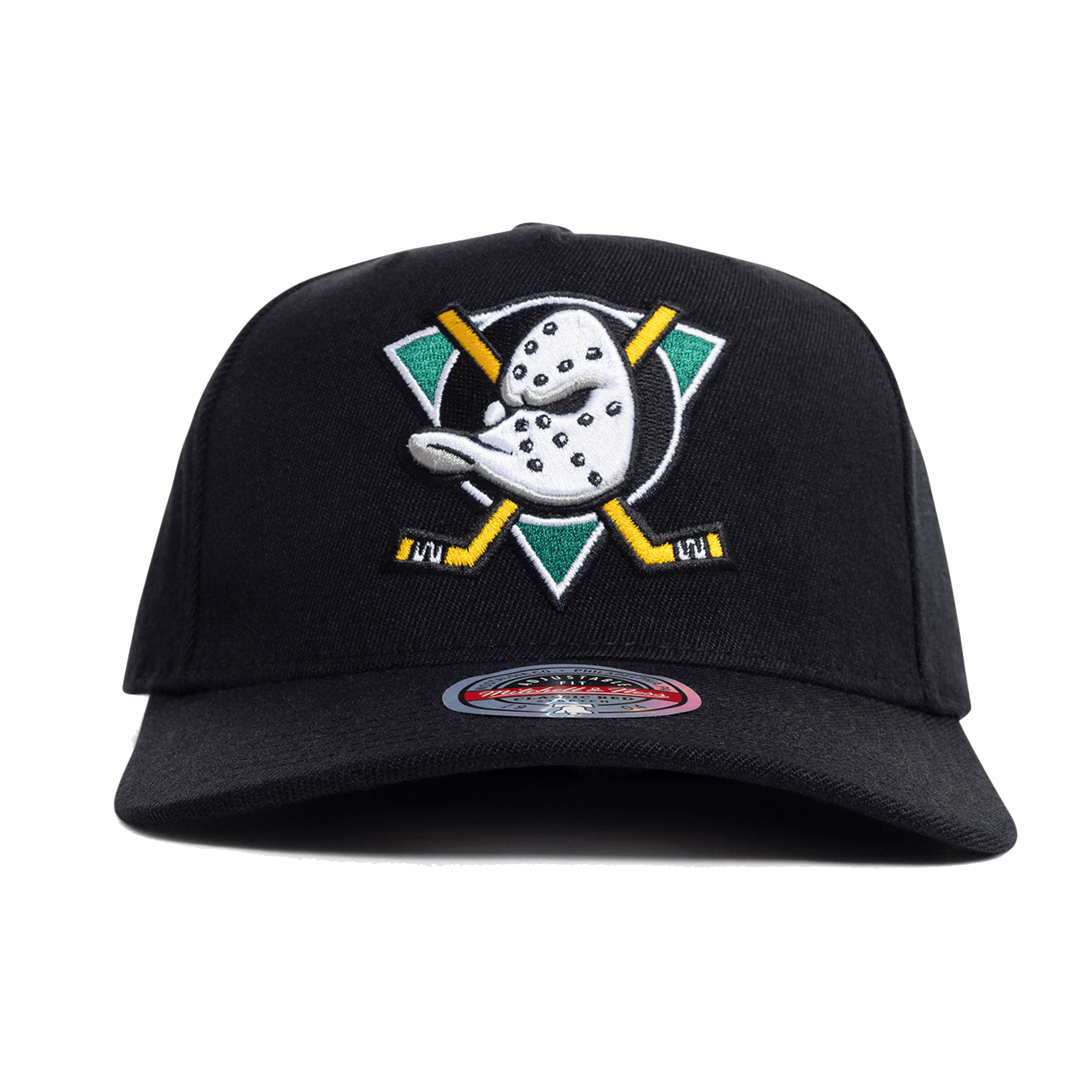 Anaheim Mighty Ducks Mitchell & Ness NHL Team Classic Red Snapback Hat - Black