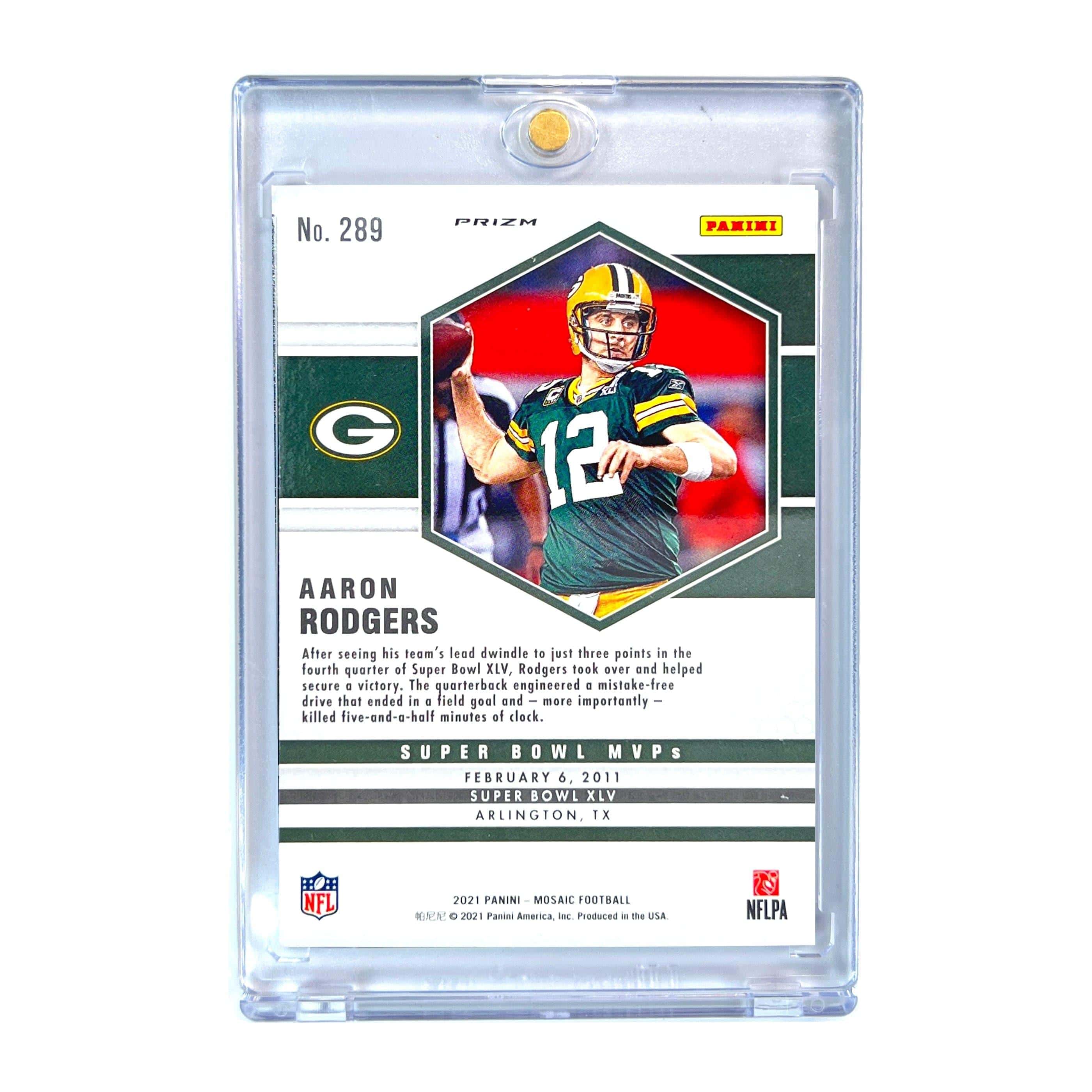 Aaron Rodgers Green Bay Packers Panini NFL 21 Mosaic Silver Card