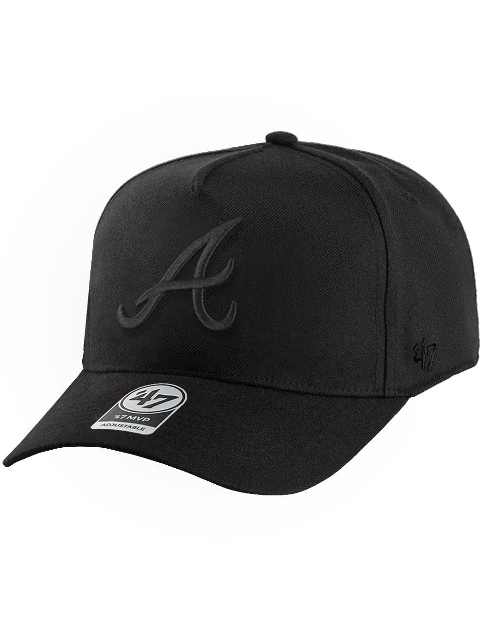 Atlanta Braves '47 MLB Black On Black MVP DT Snapback Hat