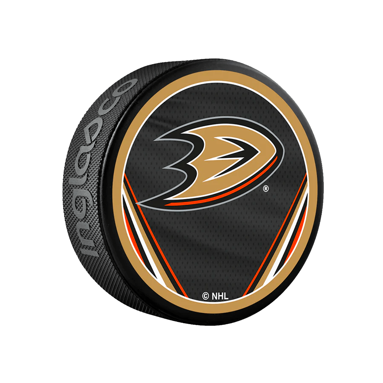 Anaheim Mighty Ducks Inglasco NHL 22 Retro Reverse Souvenir Puck