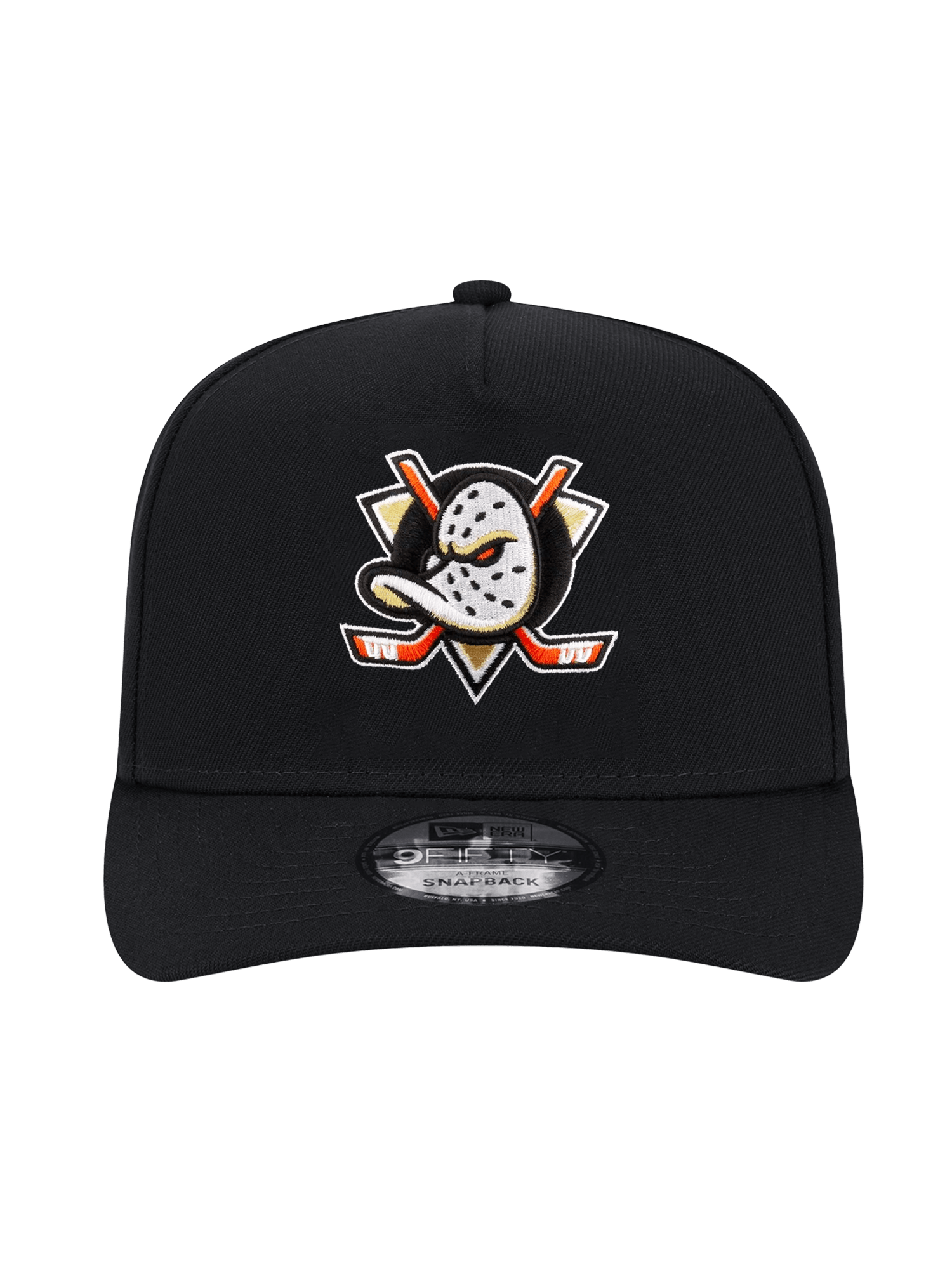 Anaheim Ducks New Era NHL Team Pre-Curved 9FIFTY A-Frame Snapback Hat - Black