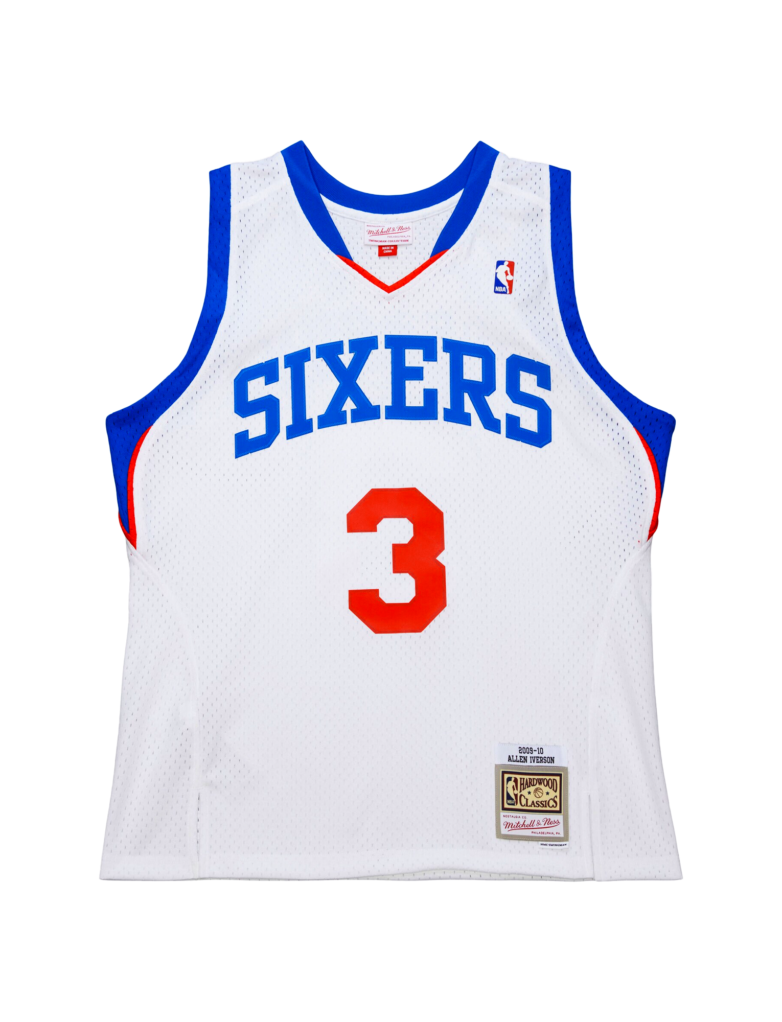 Allen Iverson Philadelphia 76ers Mitchell & Ness NBA 09-10 Swingman Jersey - White