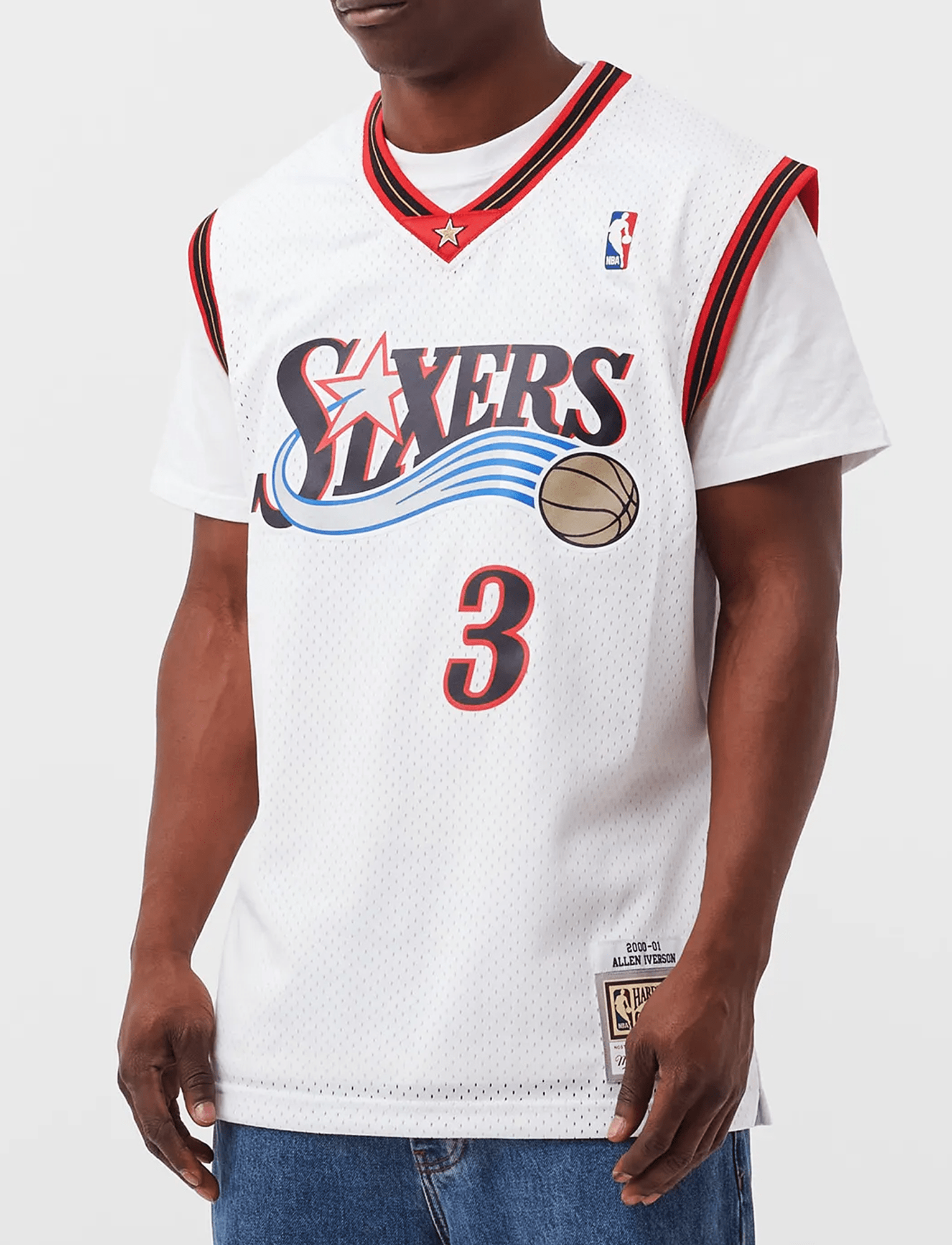 Allen Iverson Philadelphia 76ers Mitchell & Ness NBA 00-01 Swingman Jersey - White