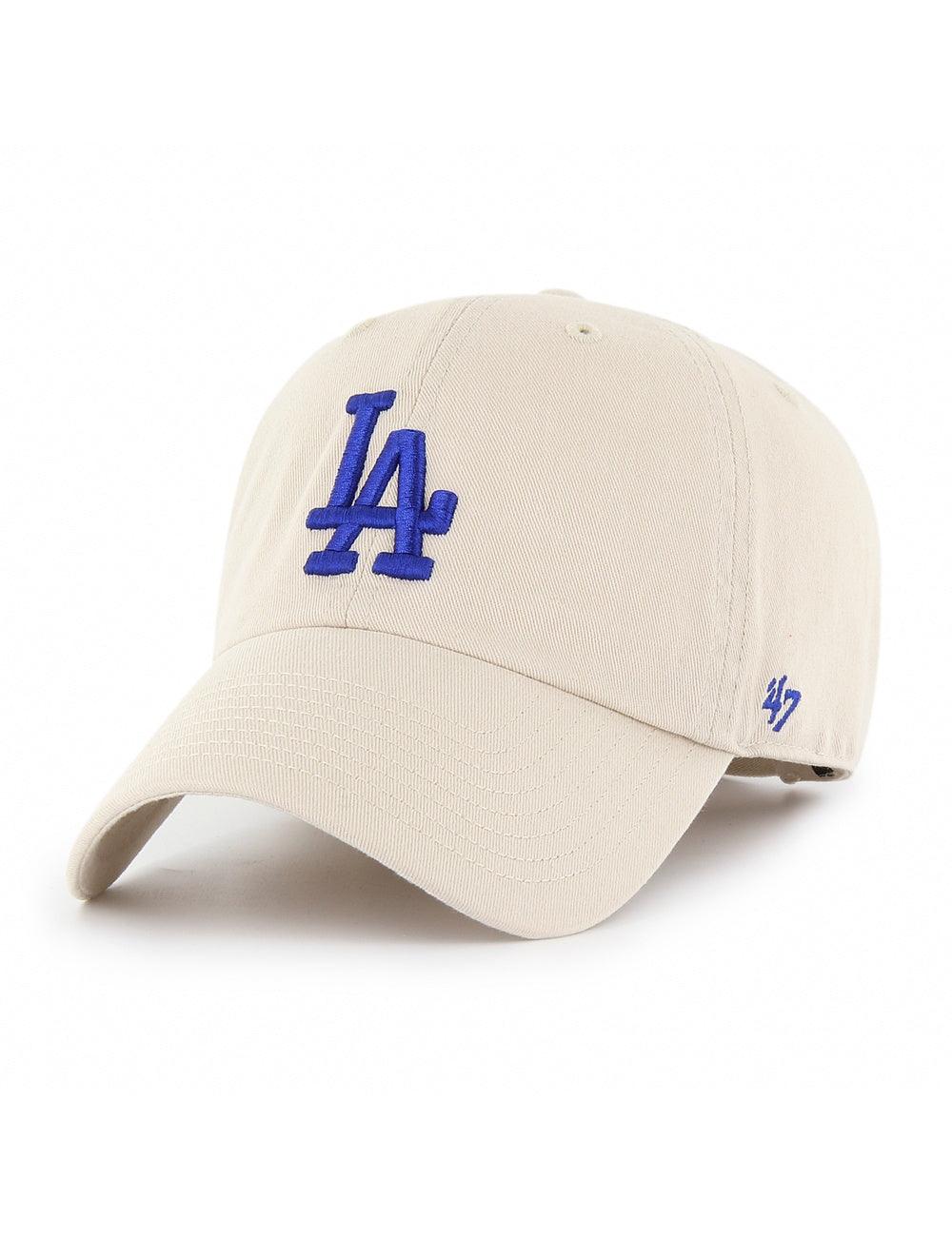 Los Angeles Dodgers '47 MLB Team Clean Up Strapback Hat - Bone
