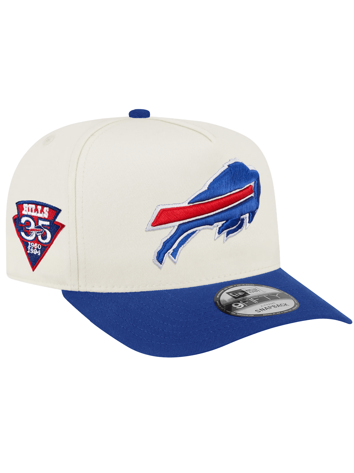 Buffalo Bills New Era NFL Team 2T 9FIFTY A-Frame Pre-Curved Snapback Hat - Chrome