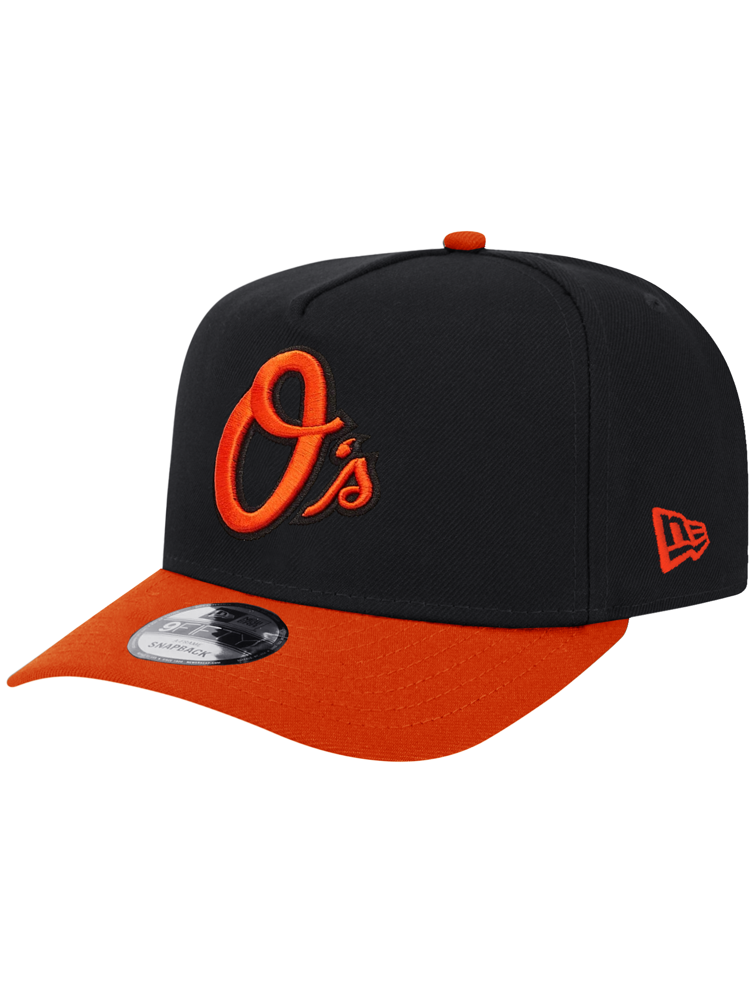 Baltimore Orioles New Era MLB Alt 2T Pre-Curved 9FIFTY A-Frame Snapback Hat - Black
