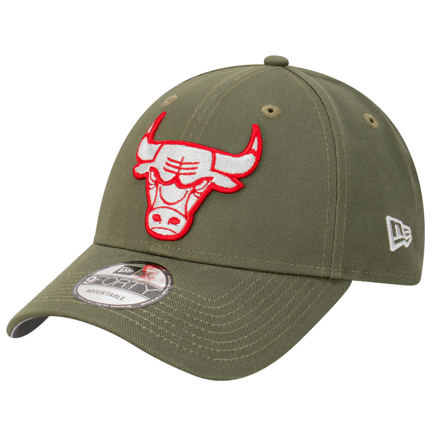 Chicago Bulls New Era NFL Tonal Logo 9FORTY Strapback Hat - Olive