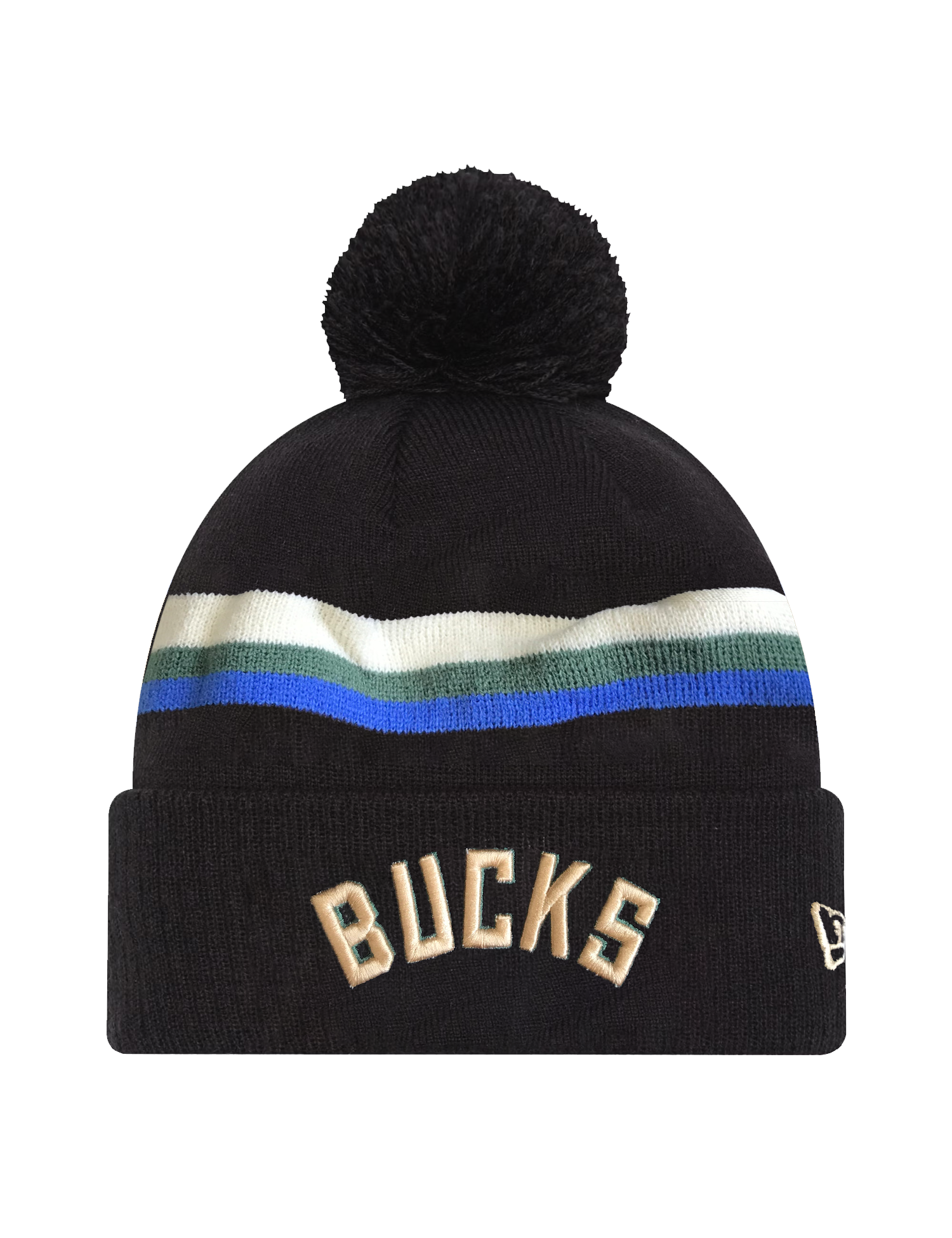 Milwaukee Bucks New Era NBA Statement Knit Beanie - Black