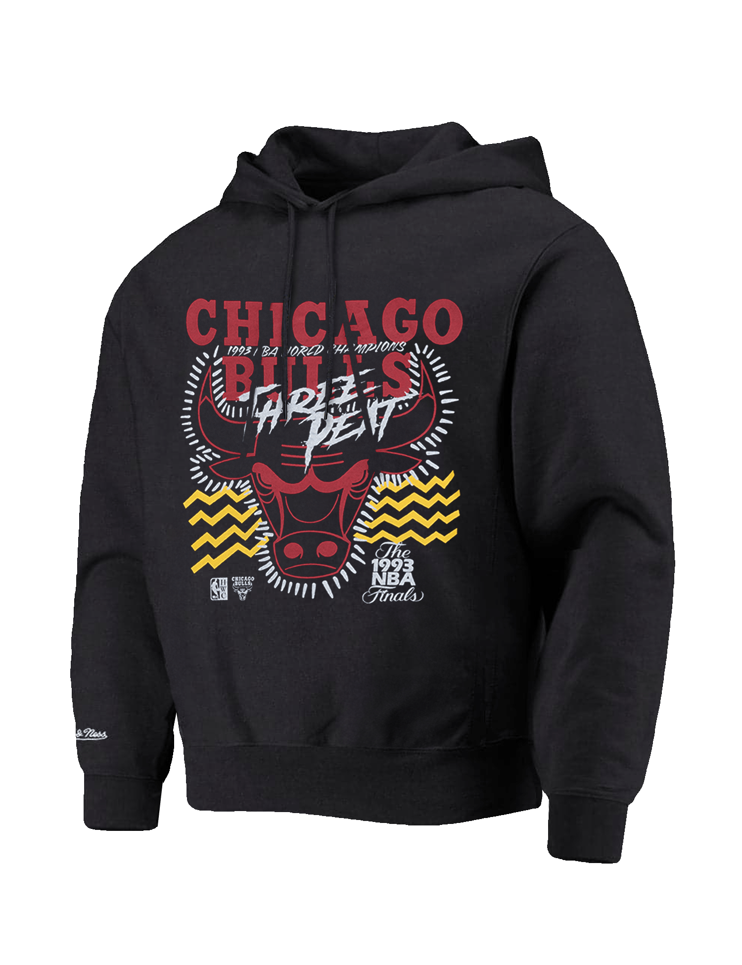 Chicago Bulls Mitchell & Ness NBA Accolades Vintage Hoodie Jumper - Faded Black
