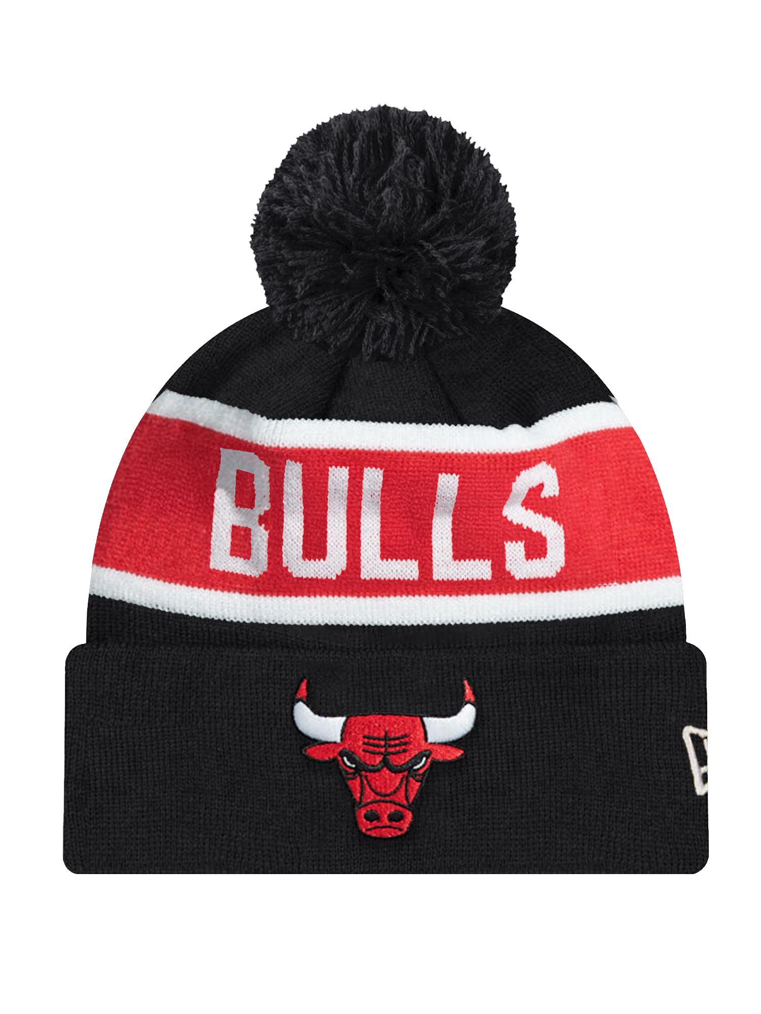 Chicago Bulls New Era NBA Spell Out Knit Beanie - Black