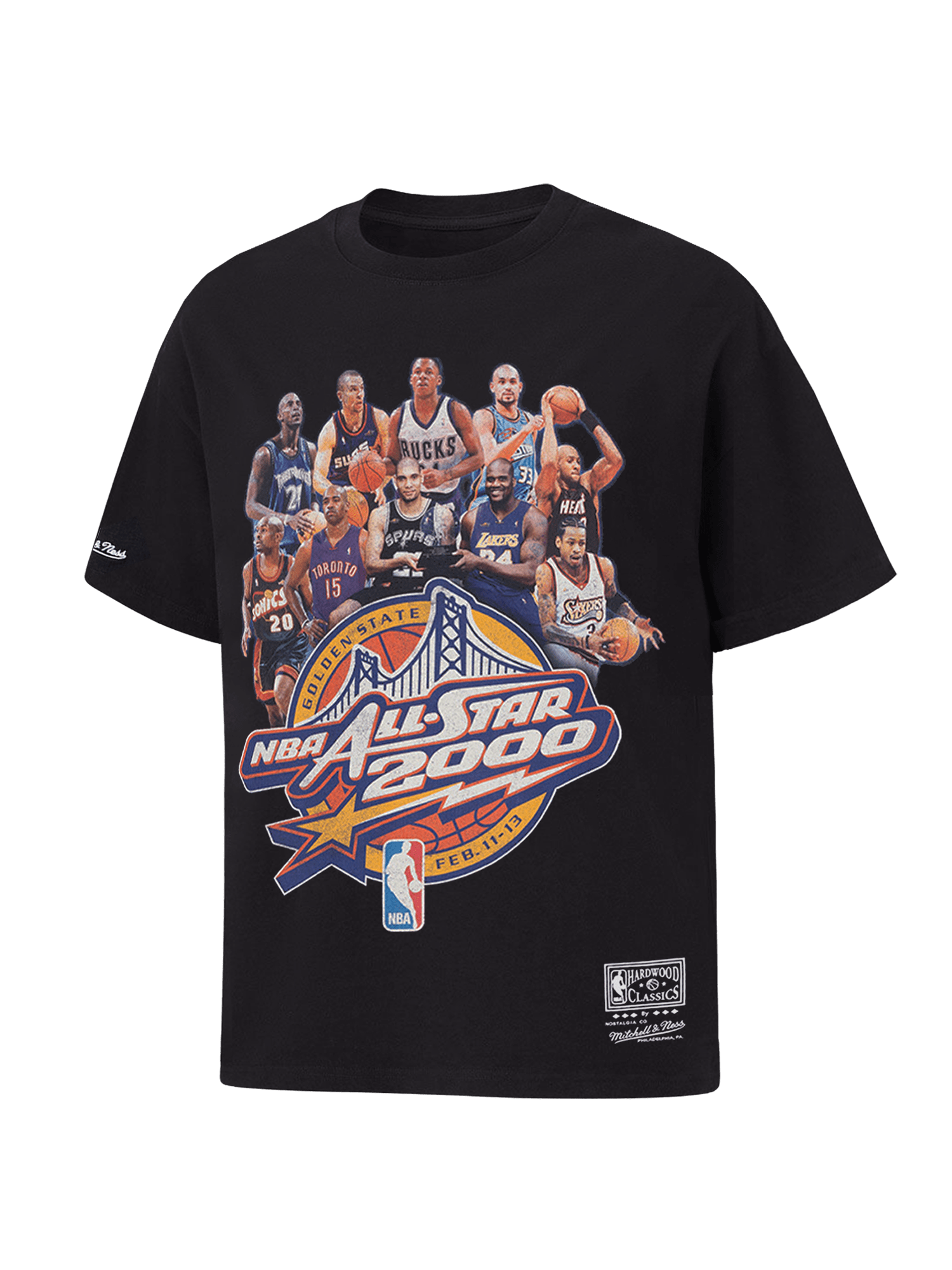 2000 NBA All-Star Lineup Mitchell & Ness Vintage T-Shirt - Faded Black