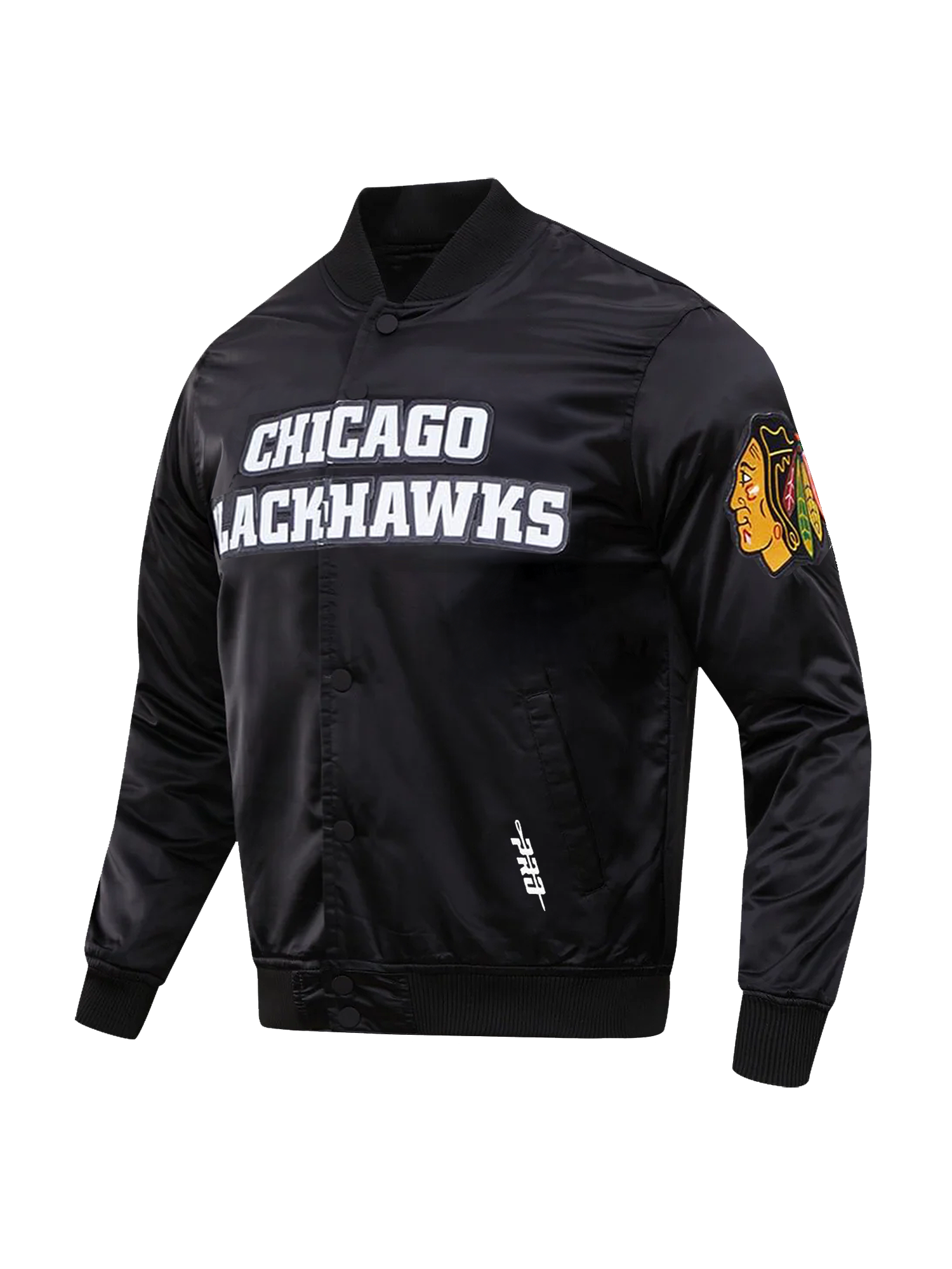 Chicago Blackhawks Pro Standard NHL Team Classic Satin Button Jacket - Black