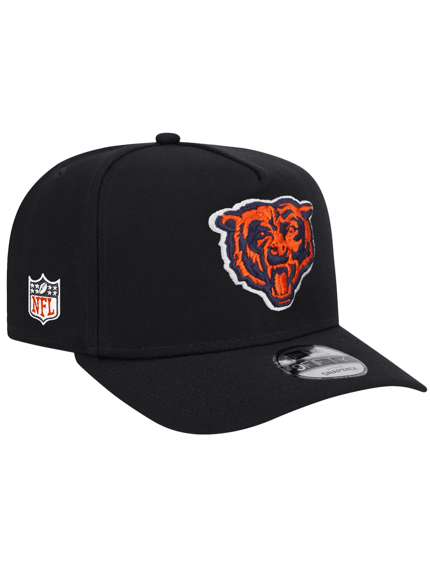 Chicago Bears New Era NFL Team 9FIFTY A-Frame Pre-Curved Snapback Hat - Black