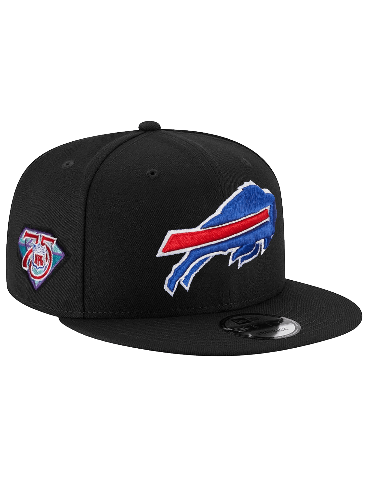 Buffalo Bills New Era NFL 75th Ann Patch 9FIFTY Snapback Hat - Black