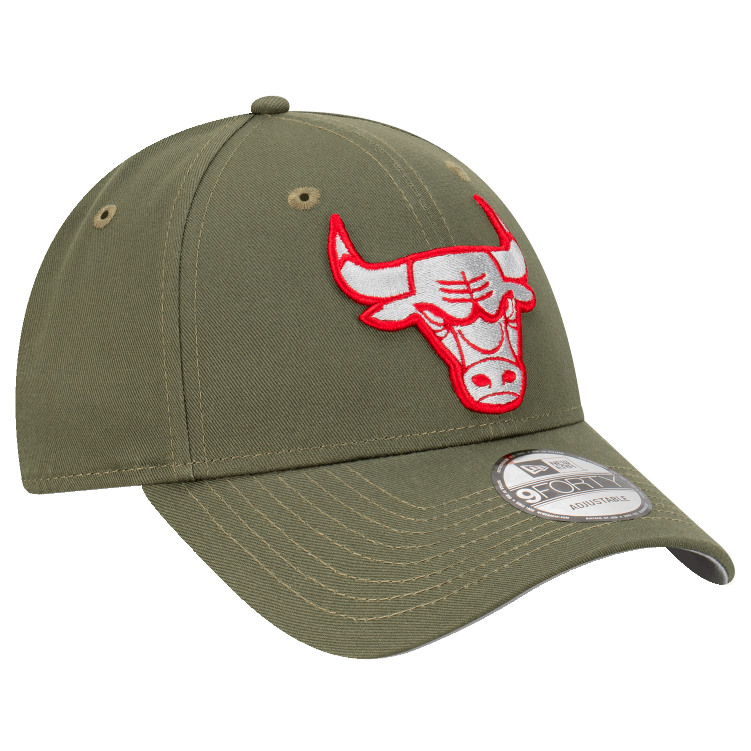 Chicago Bulls New Era NFL Tonal Logo 9FORTY Strapback Hat - Olive