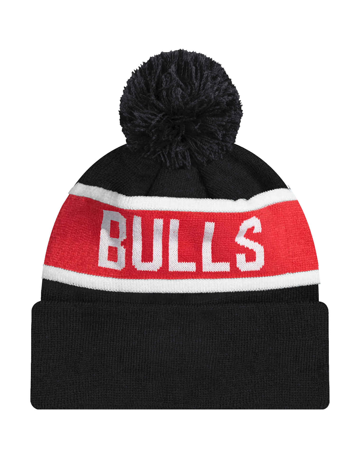 Chicago Bulls New Era NBA Spell Out Knit Beanie - Black