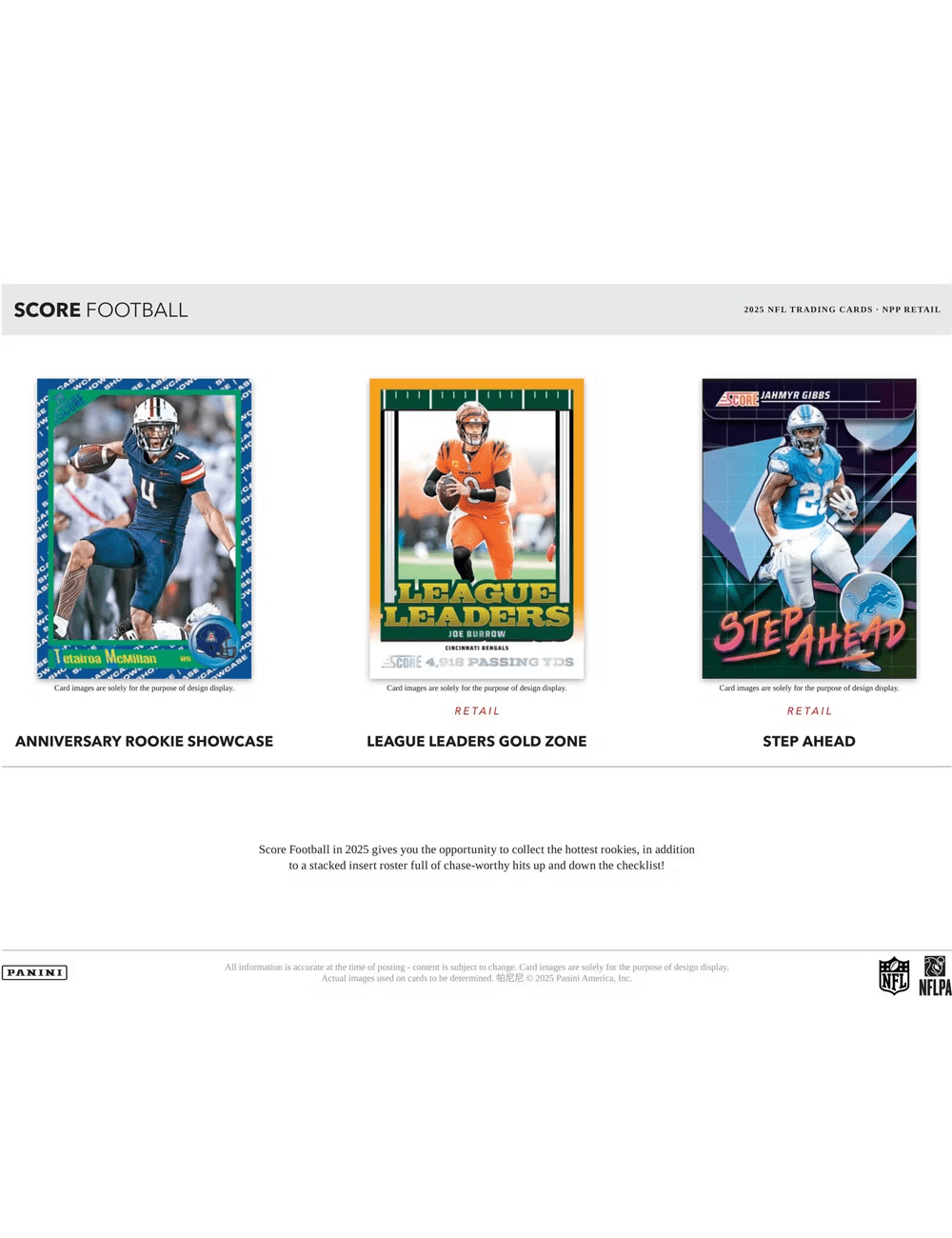 2025 Panini NFL Score Football Trading Card Mega Box