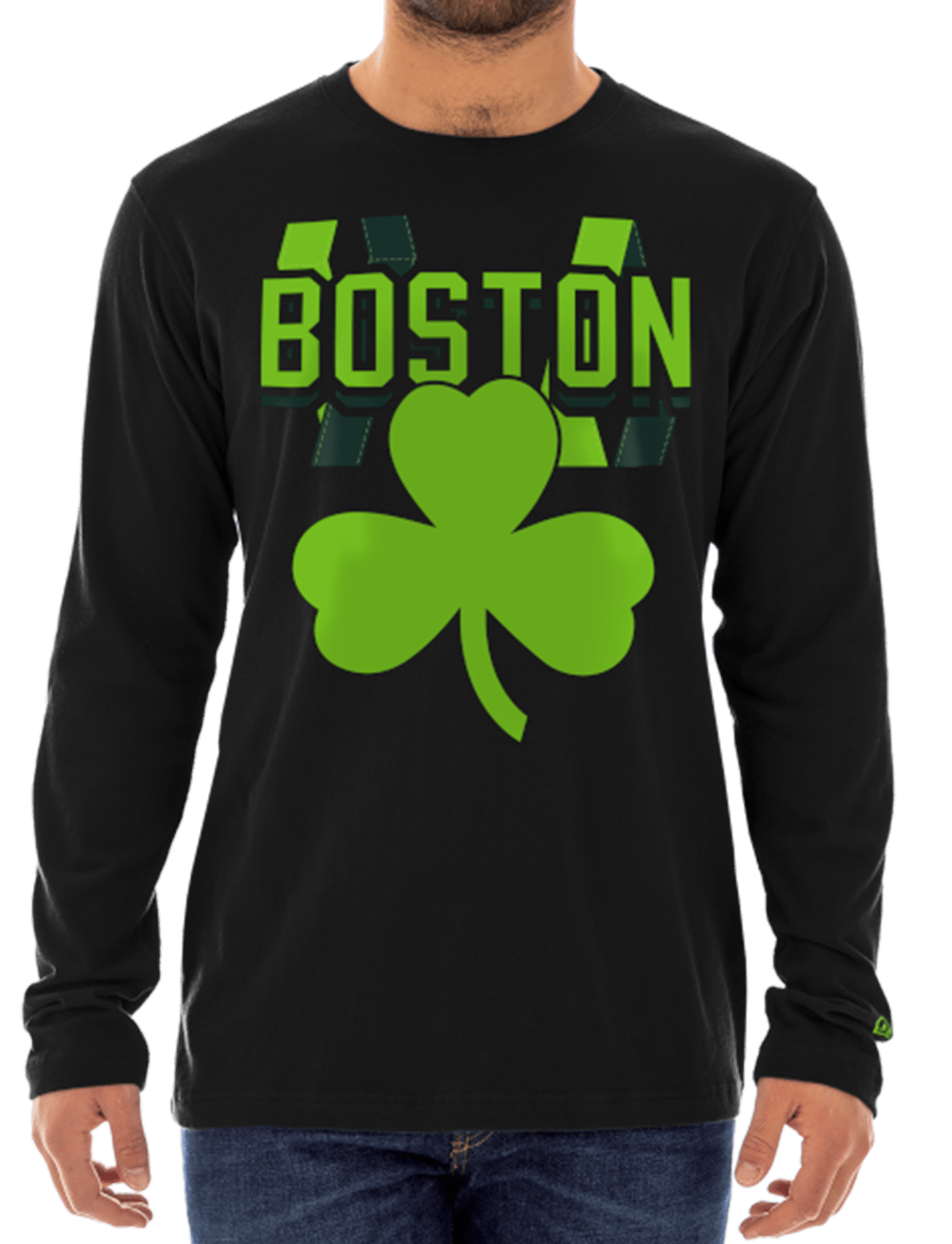 Boston Celtics New Era NBA 24-25 City Edition Long Sleeve T-Shirt - Black