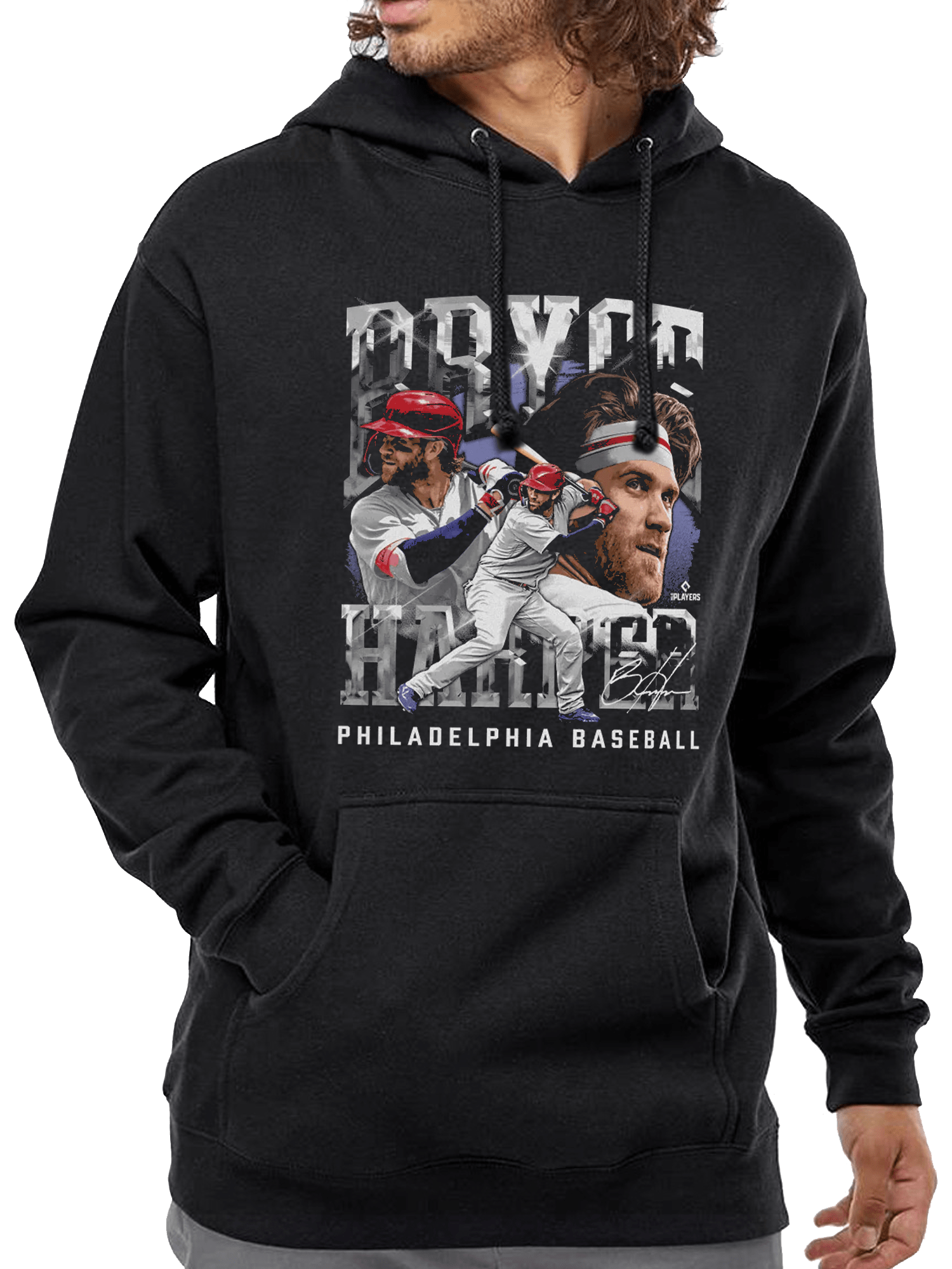 Bryce Harper Philadelphia Phillies 500 Level MLB Homage Hoodie Jumper - Black