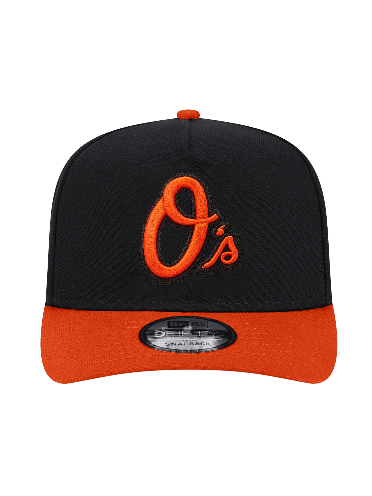 Baltimore Orioles New Era MLB Alt 2T Pre-Curved 9FIFTY A-Frame Snapback Hat - Black