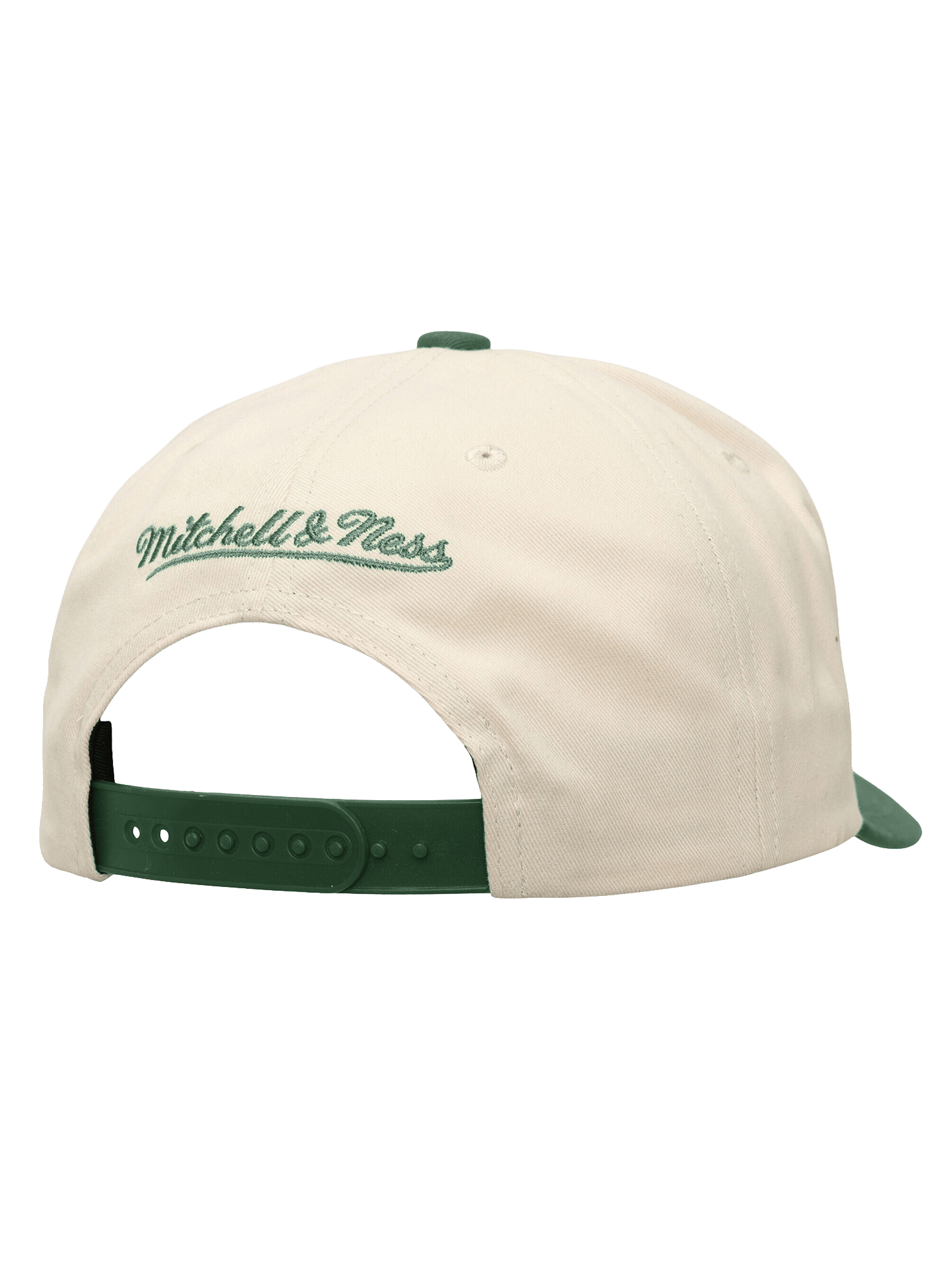 Boston Celtics Mitchell & Ness NBA Tri Logo Pro Pinch Snapback Hat - Off White
