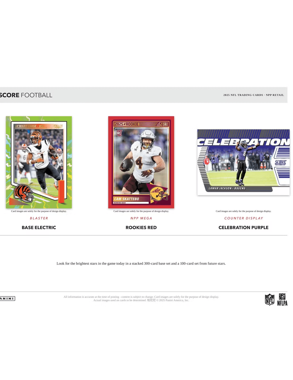 2025 Panini NFL Score Football Trading Card Mega Box