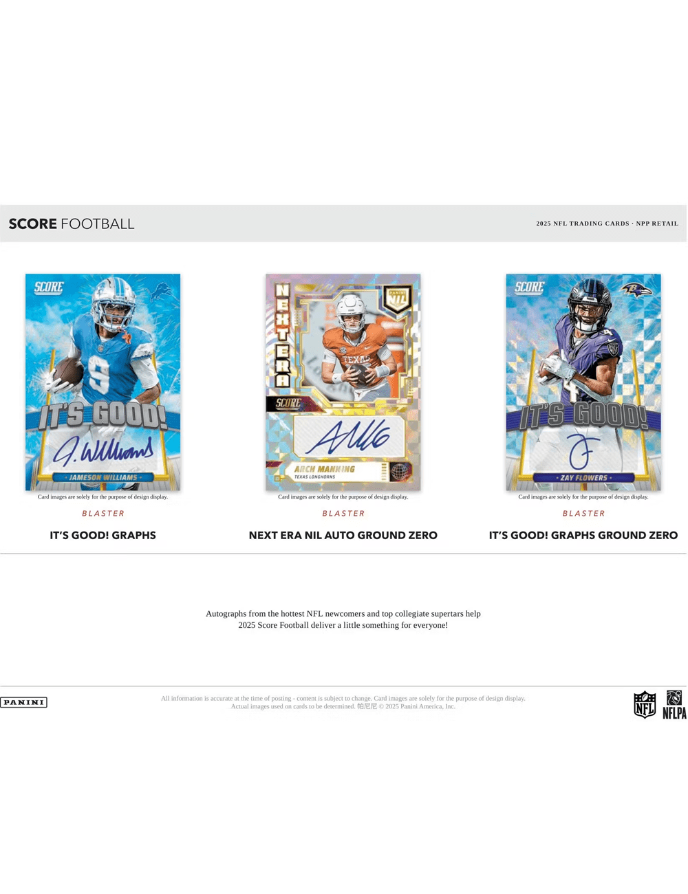 2025 Panini NFL Score Football Trading Card Mega Box