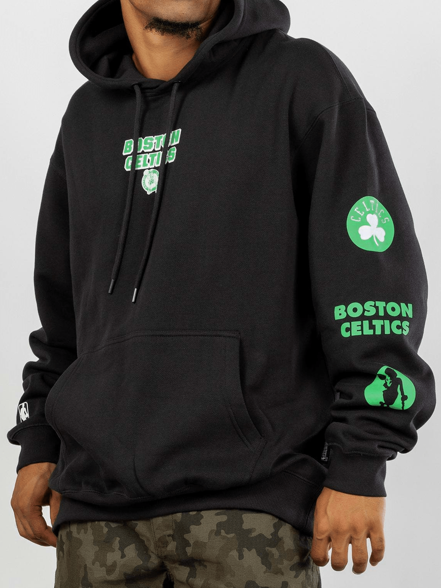 Boston Celtics NBA Essentials Stanford Vintage Hoodie Jumper - Black