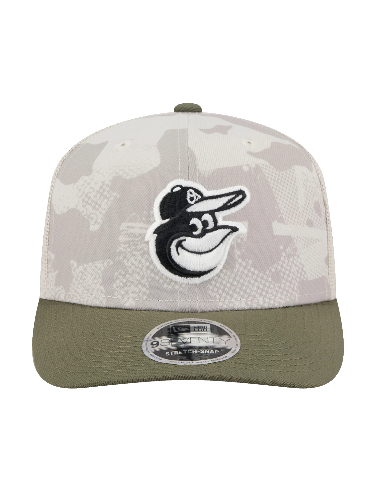 Baltimore Orioles New Era MLB Armed Forces 2025 9SEVENTY Stretch-Snapback Hat