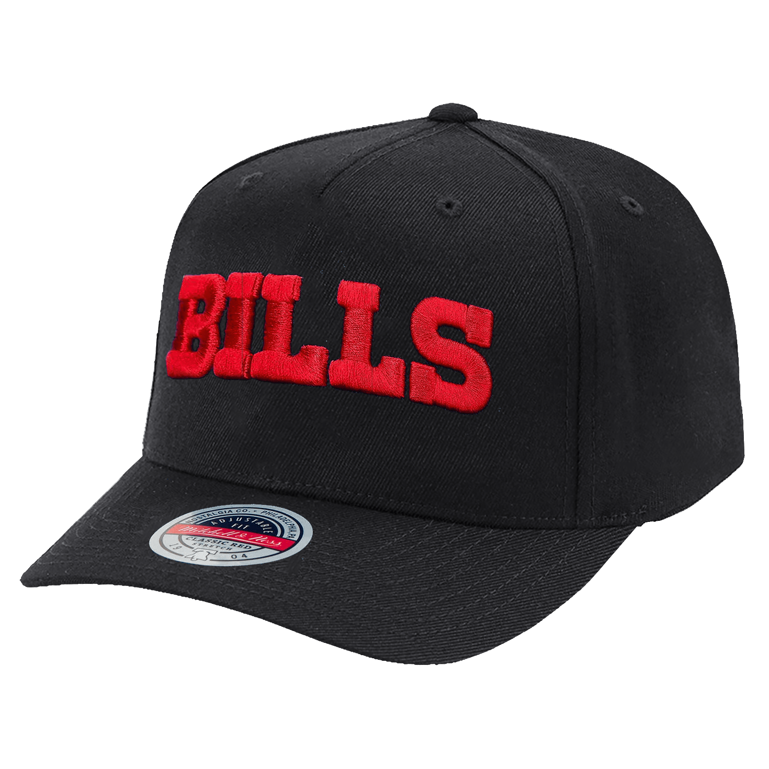 Buffalo Bills Mitchell & Ness NFL Throwback Classic Red Snapback Hat - Black