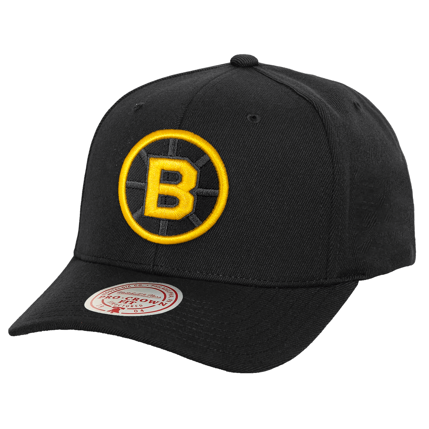 Boston Bruins Mitchell & Ness NHL Icon Pro Crown Snapback Hat - Black