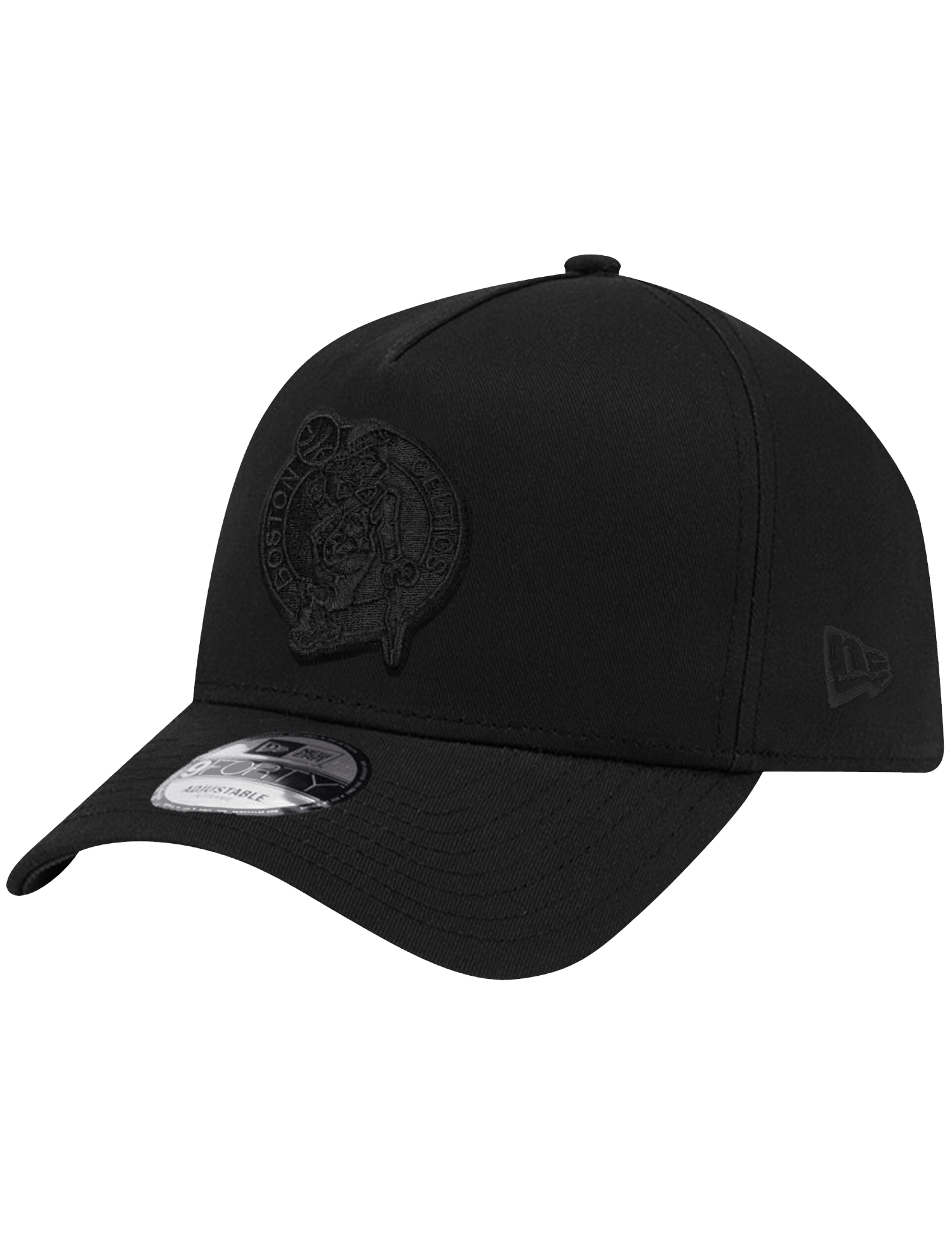 Boston Celtics New Era NBA Black On Black 9FORTY A-Frame Snapback Hat