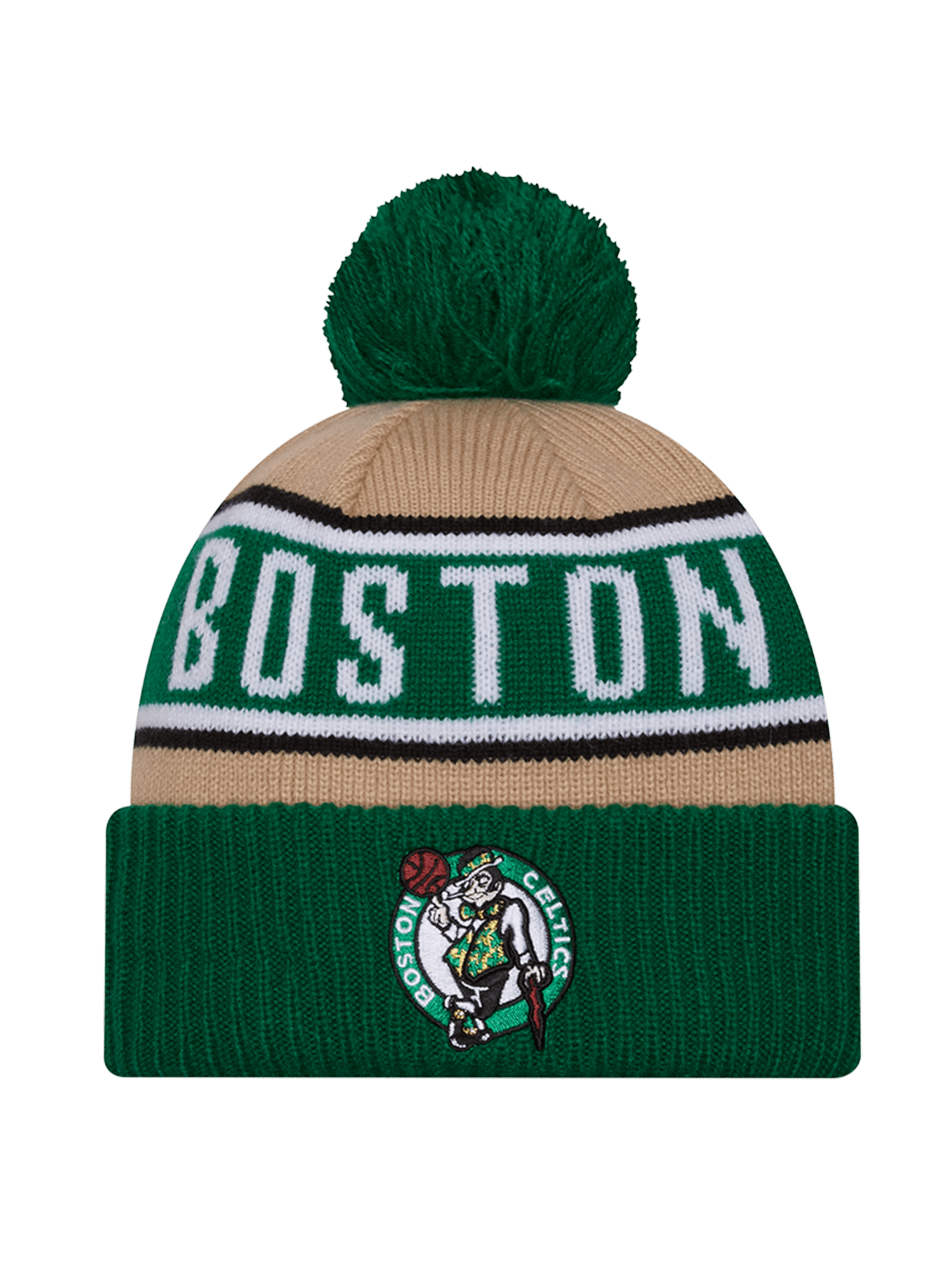 Boston Celtics New Era NBA 24 Draft Knit Beanie - Tan