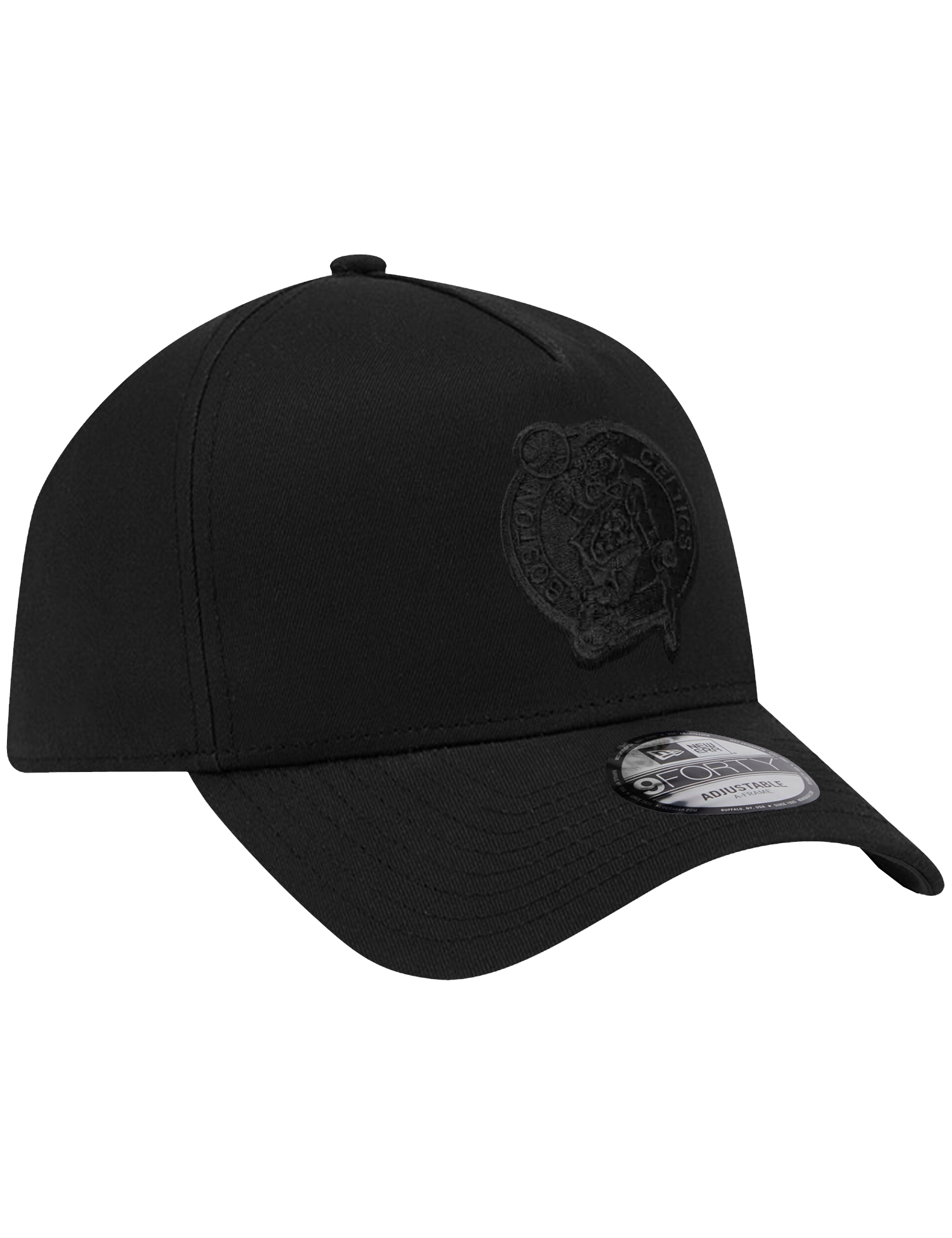Boston Celtics New Era NBA Black On Black 9FORTY A-Frame Snapback Hat