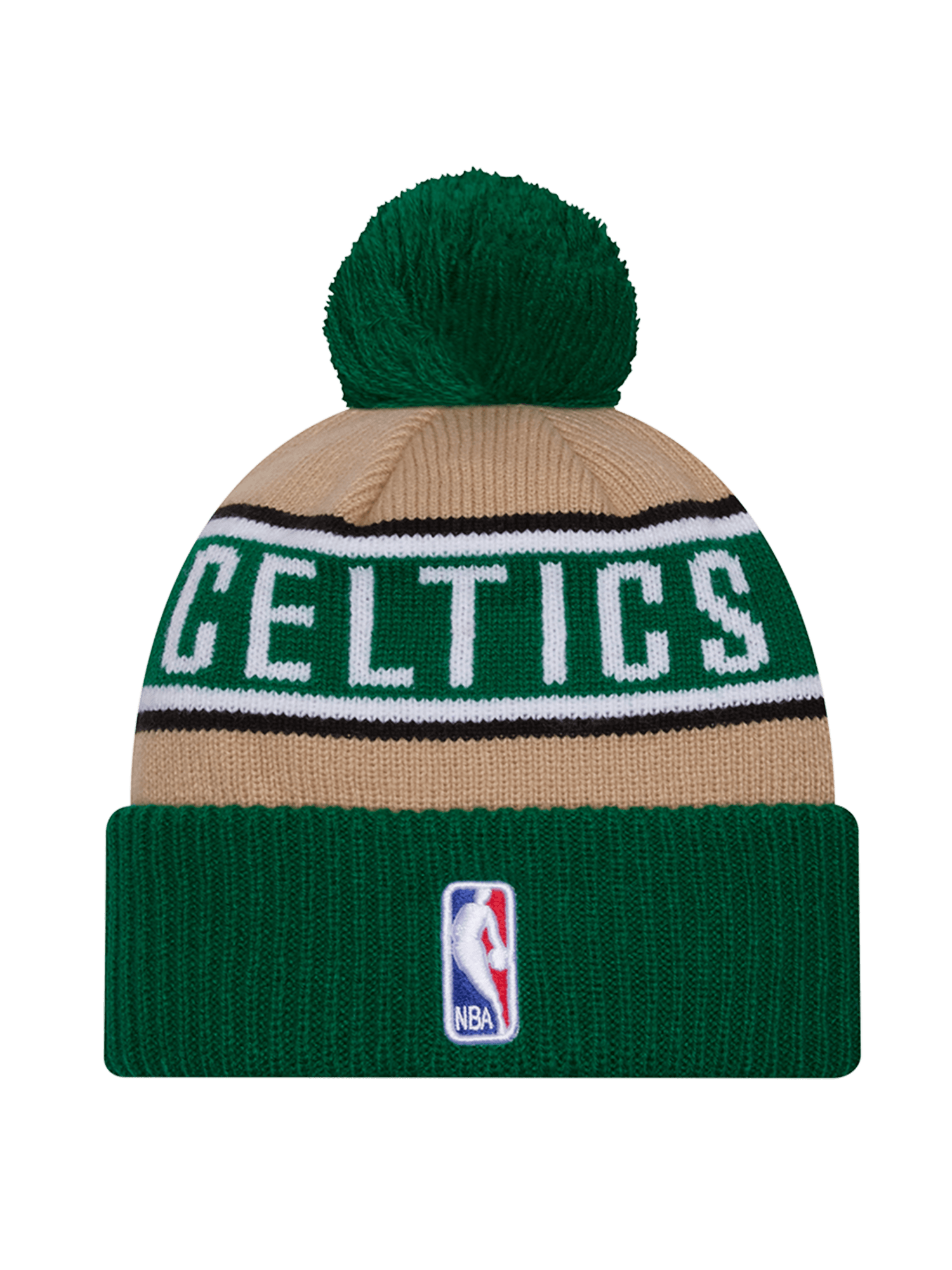 Boston Celtics New Era NBA 24 Draft Knit Beanie - Tan
