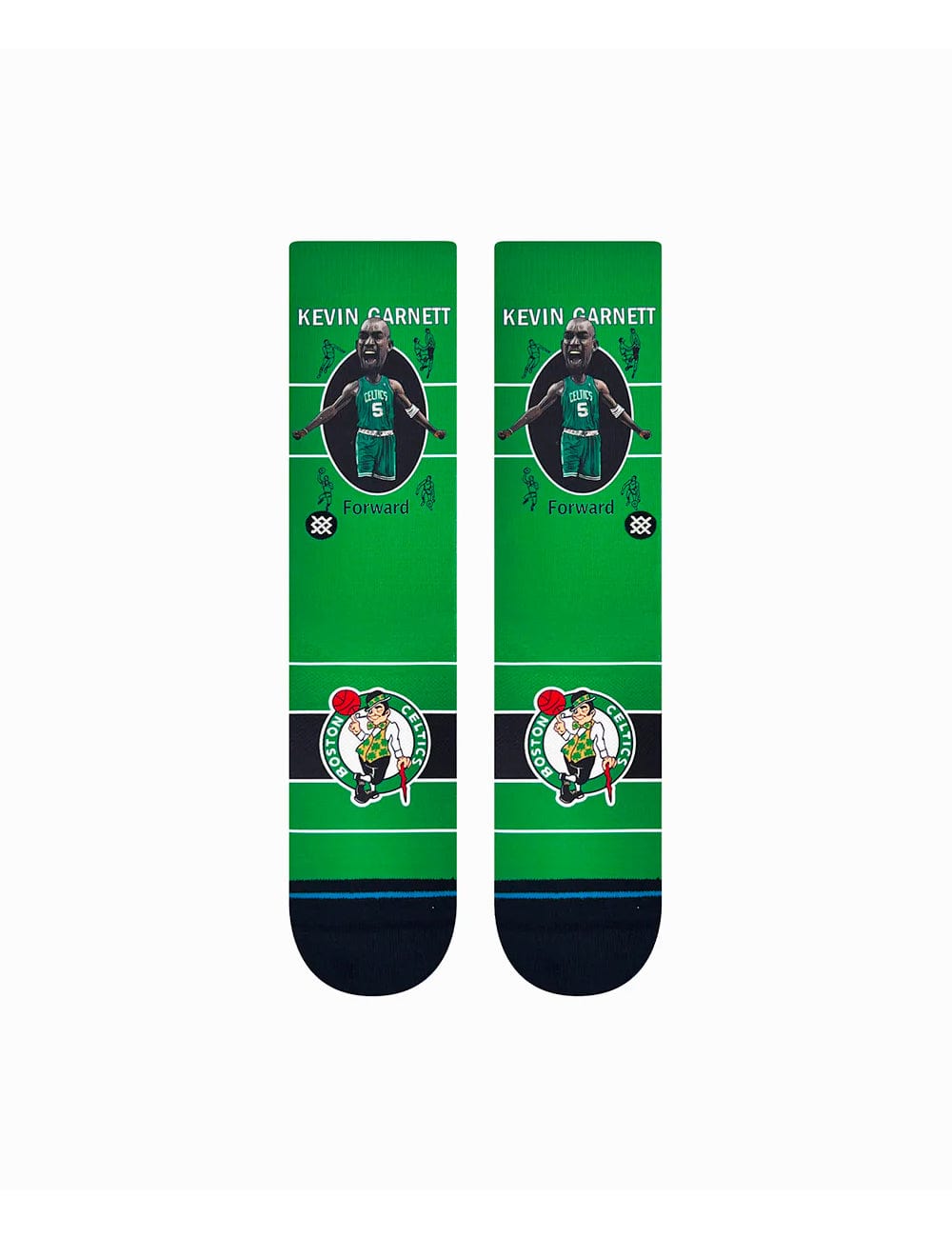 Kevin Garnett Boston Celtics Stance NBA Retro Big Head Crew Socks