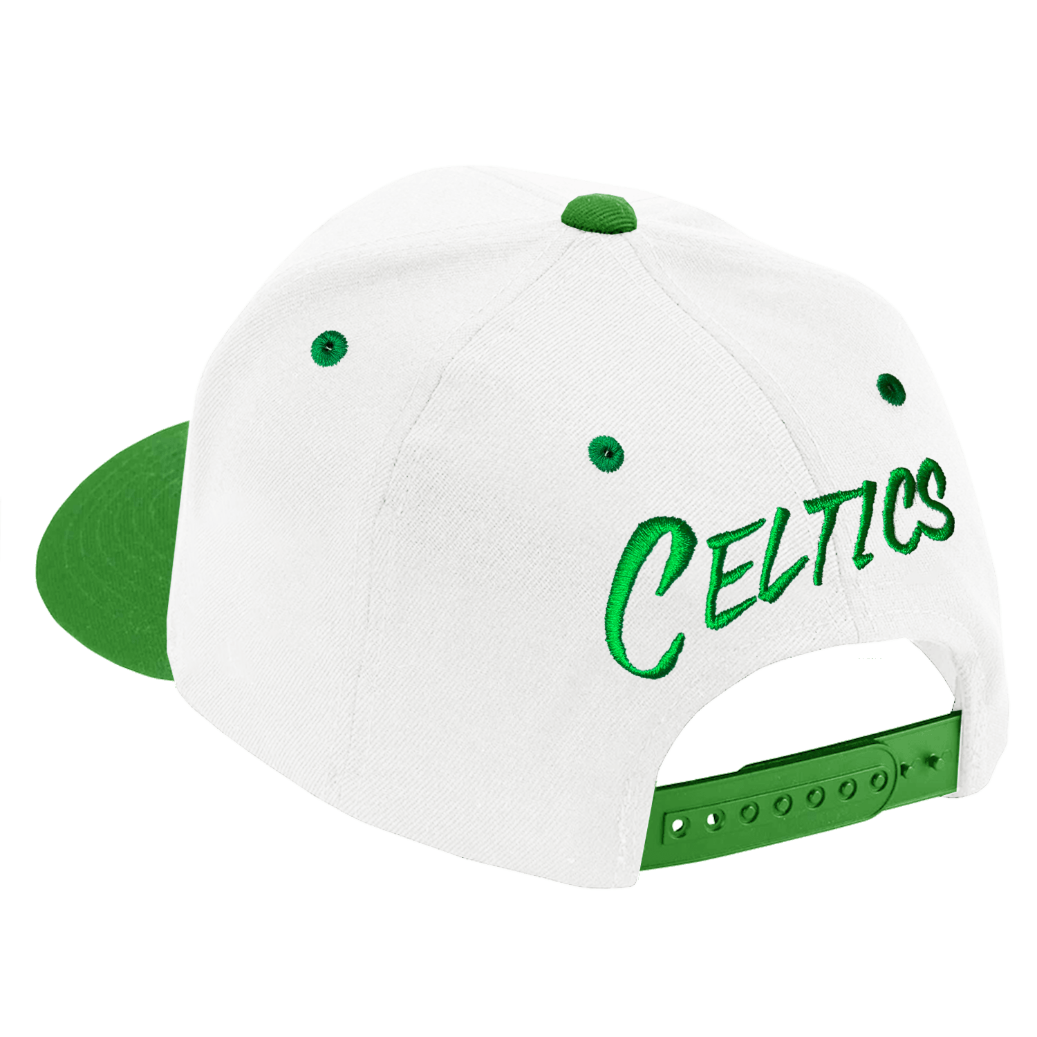 Boston Celtics Mitchell & Ness NBA Blaze Script Pro Crown Snapback Hat - White