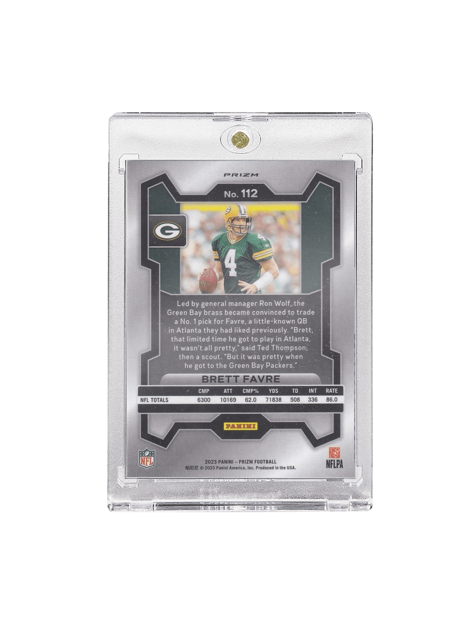 Brett Favre Green Bay Packers Panini NFL Prizm 23 Green Parallel Card