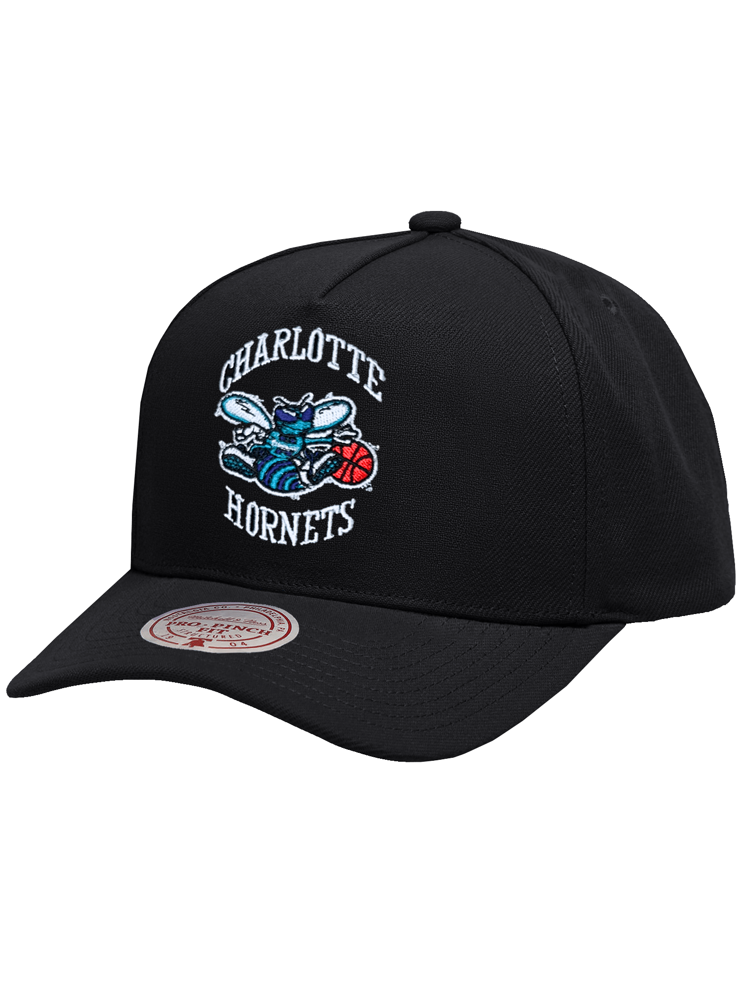 Charlotte Hornets Mitchell & Ness NBA HWC Pro Pinch Snapback Hat - Black