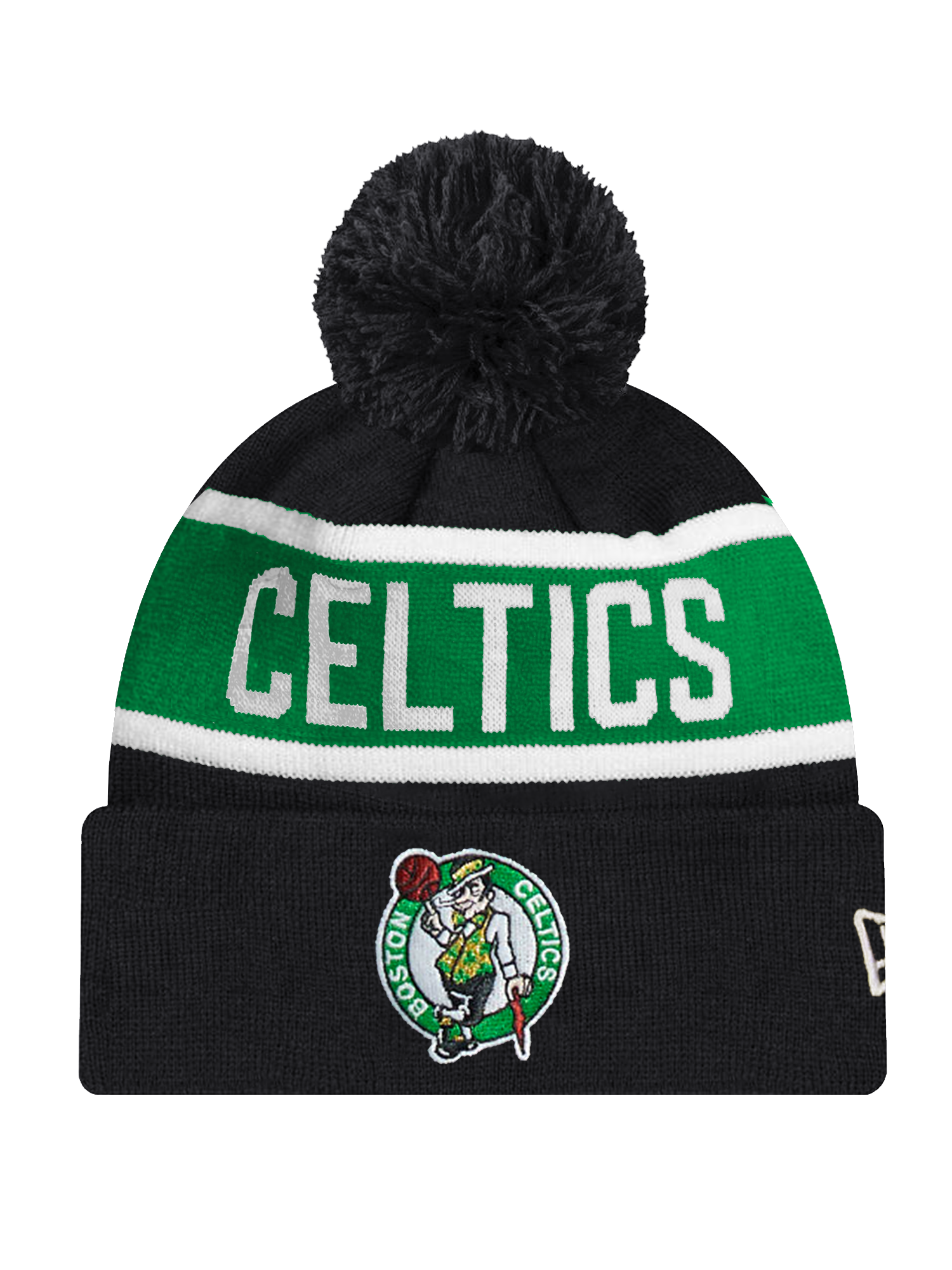 Boston Celtics New Era NBA Spell Out Knit Beanie - Black